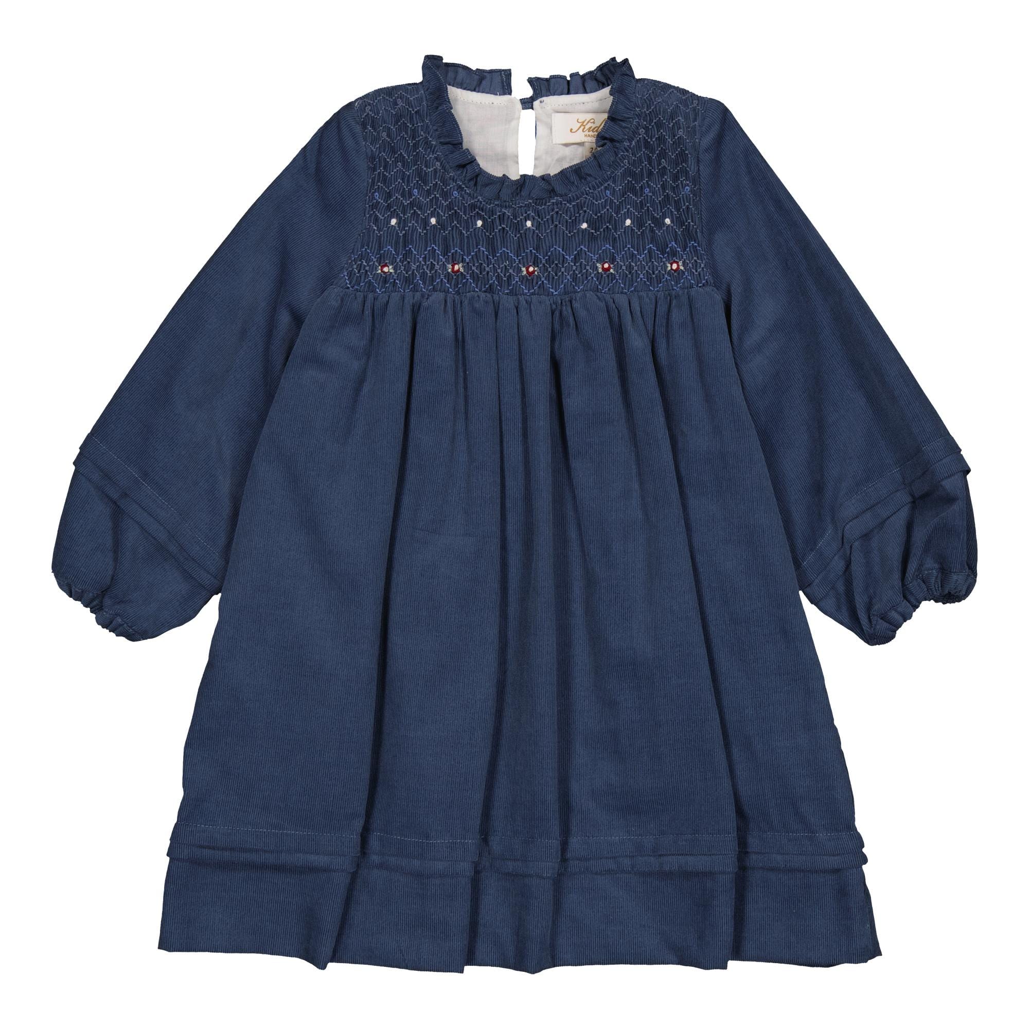 Léonie, smocked dress, in Jean Corduroy