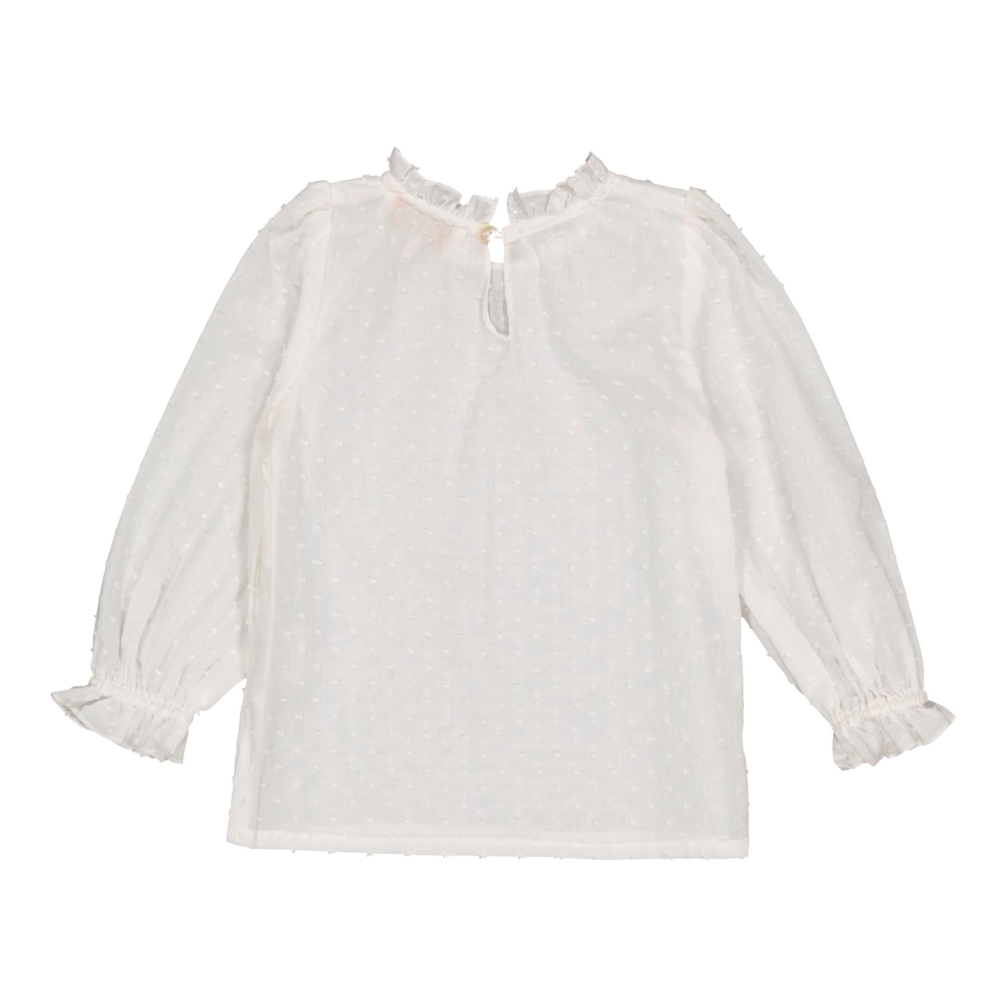 Lolita, blouse fille en plumetis blanc cassé