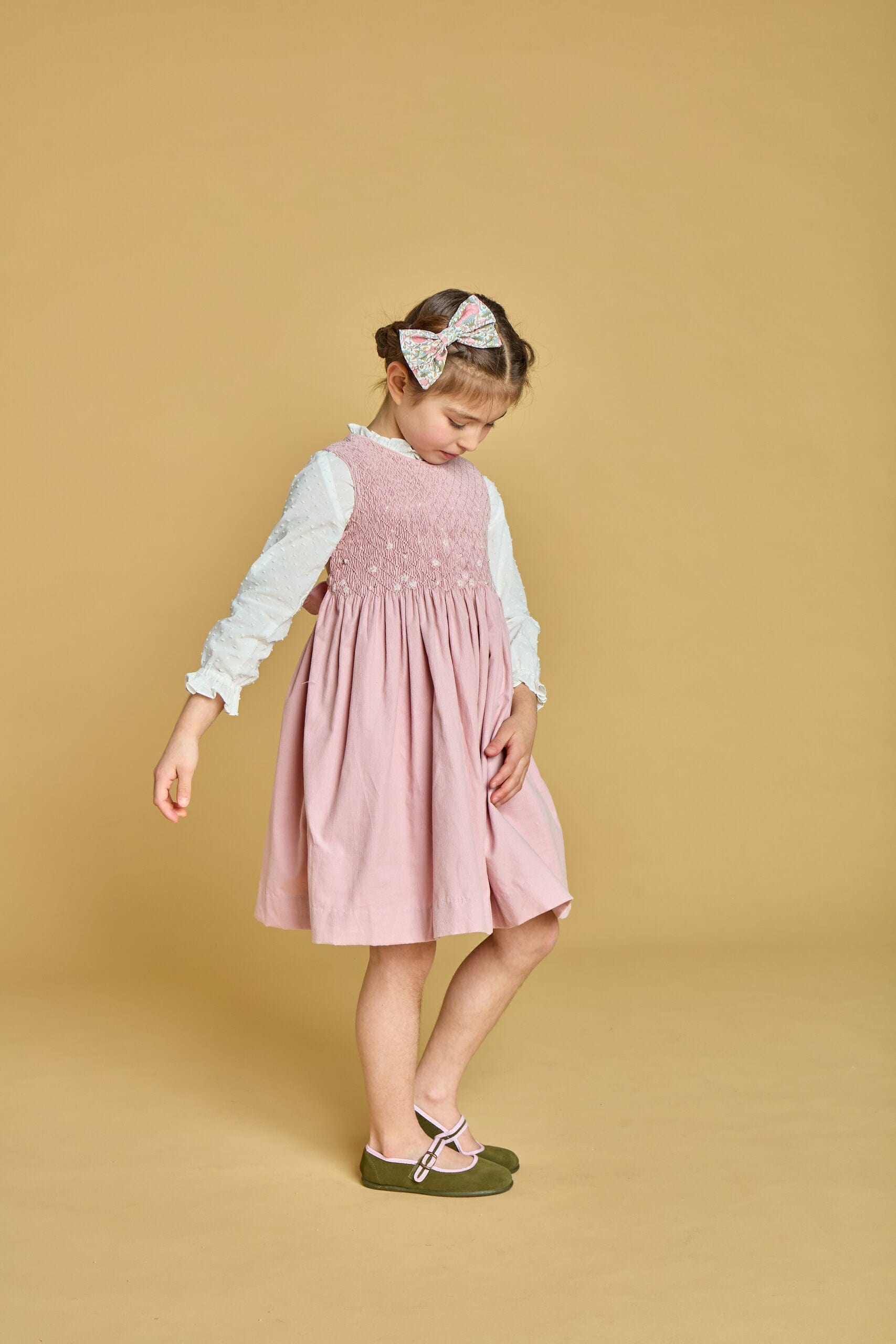 Lolita, blouse fille en plumetis blanc cassé