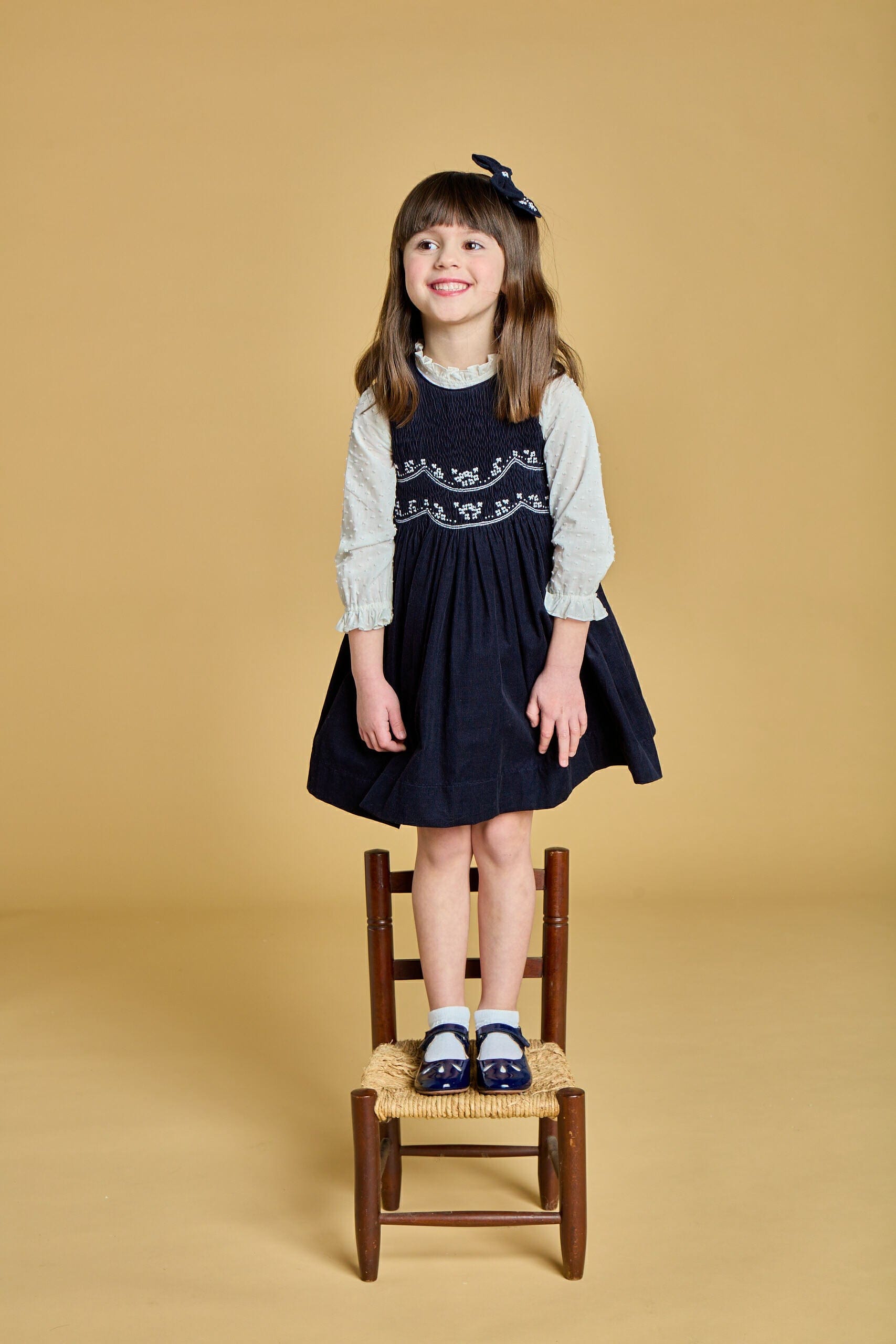 Lolita, blouse fille en plumetis blanc cassé