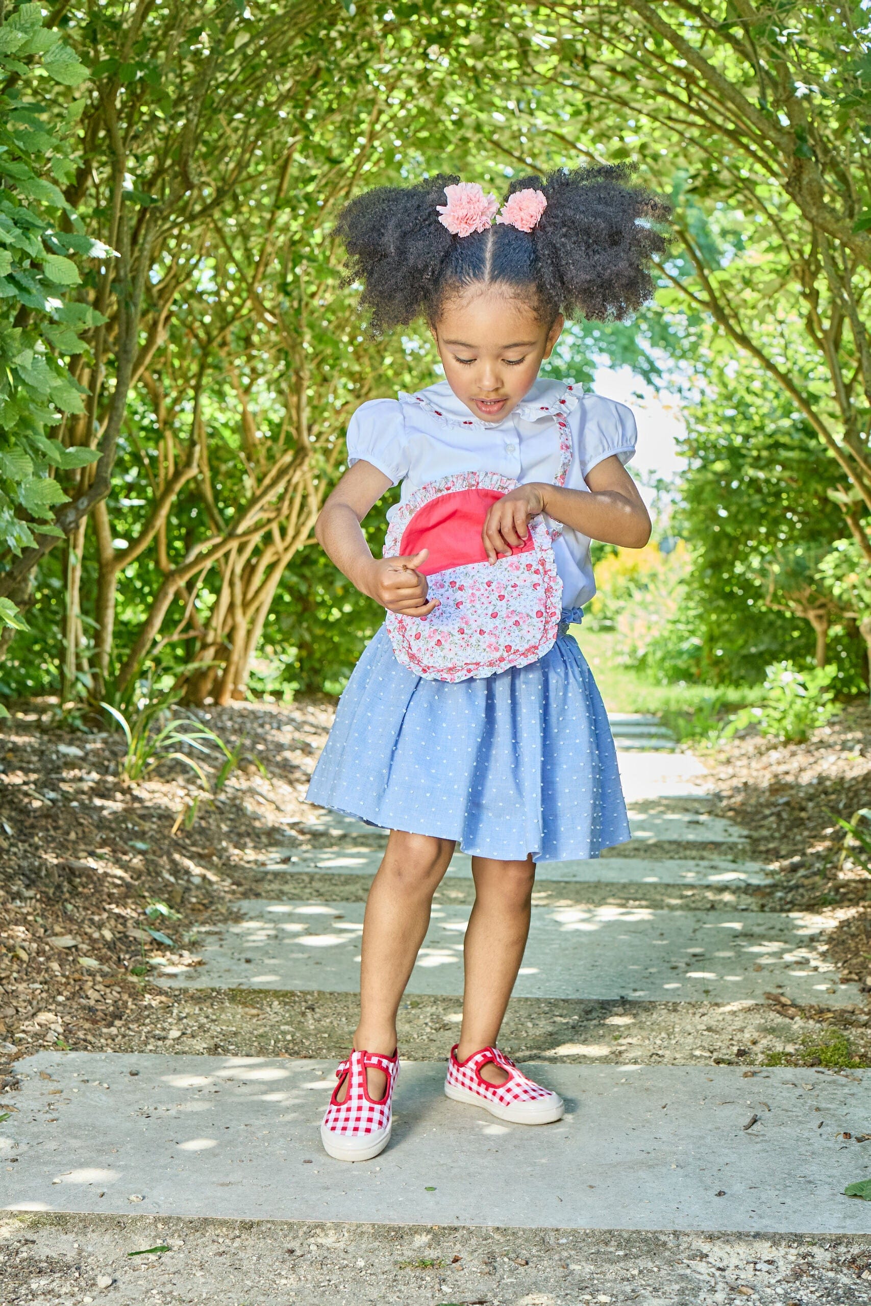 Lorena, chemisier pour fille, en popeline blanche