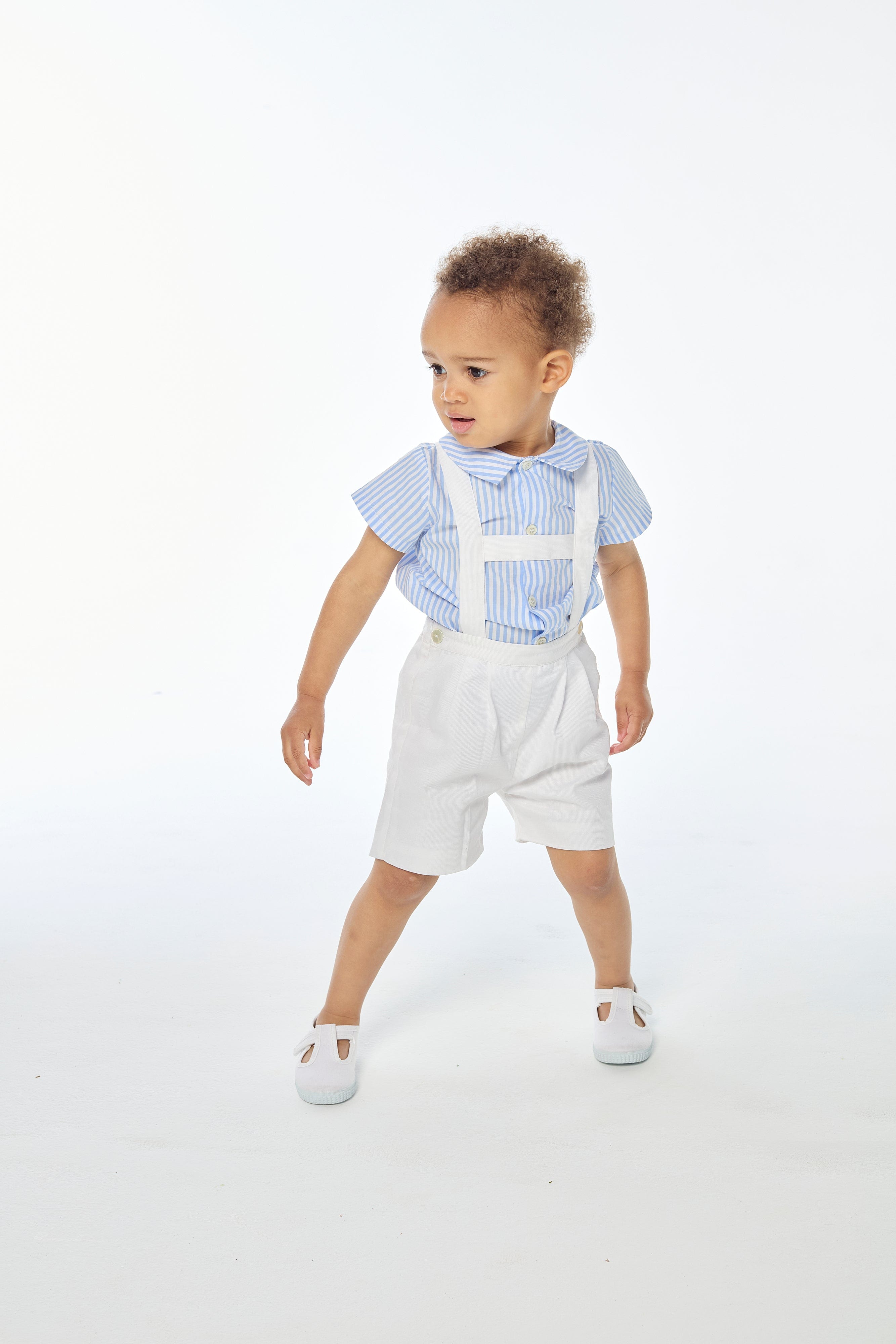 Lucien, chemise à rayures bleu ciel 3mm