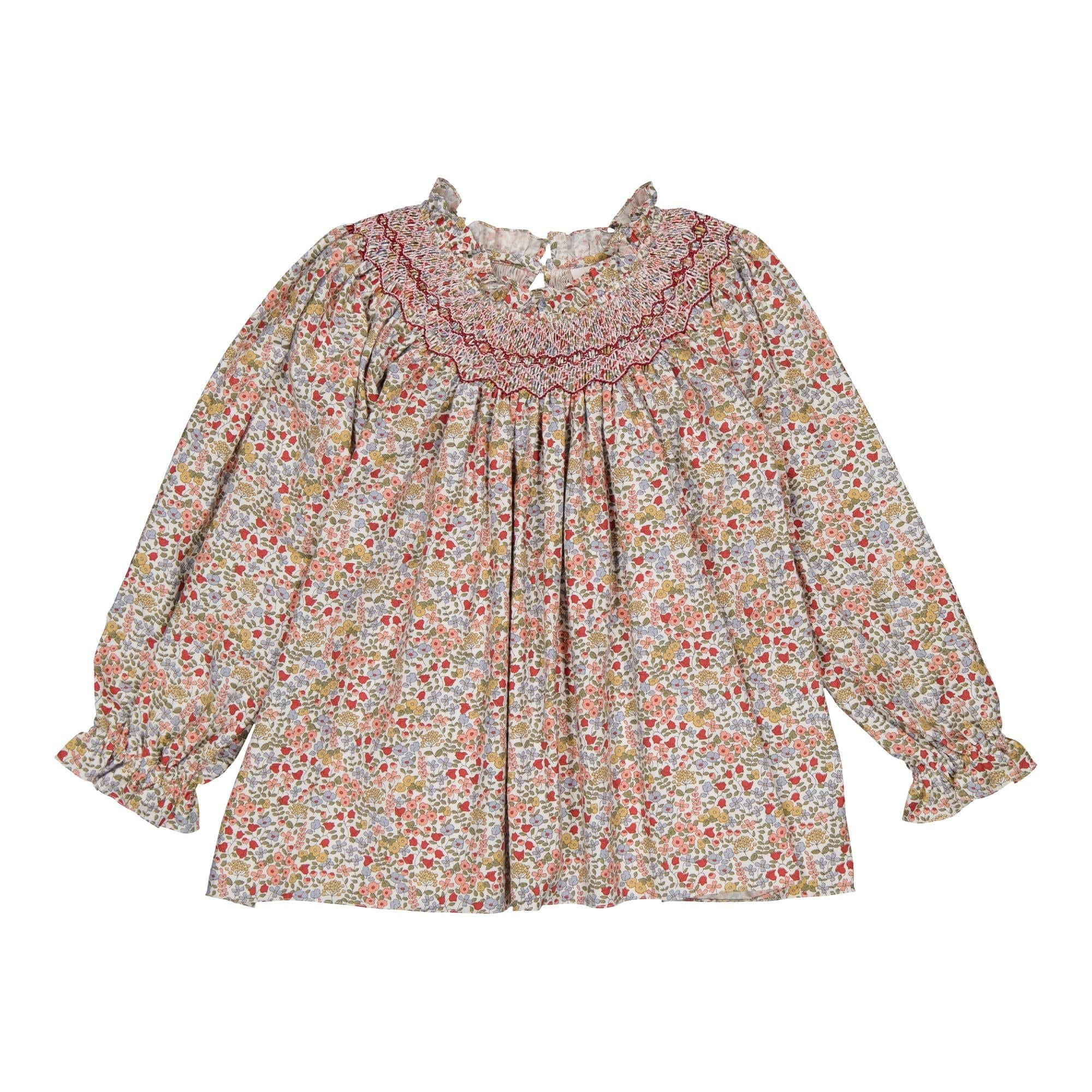 Maëline, Blouse imprimé hivernale multicolore