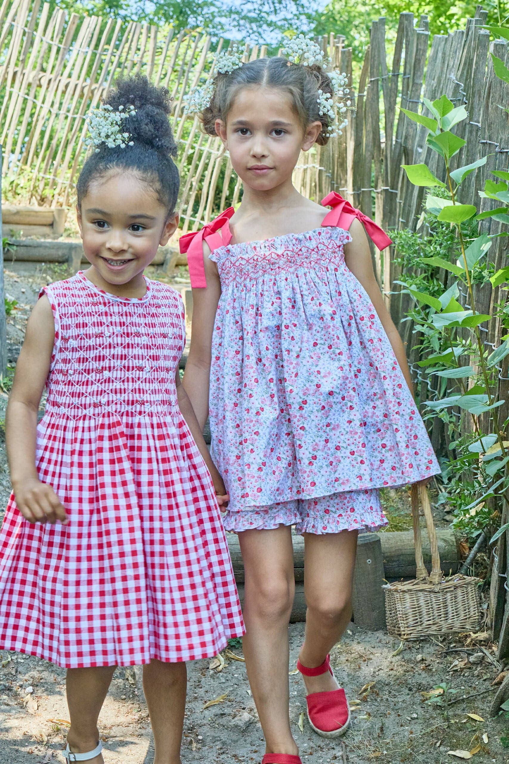 Nolana, short pour fille, imprimé rouge cerise