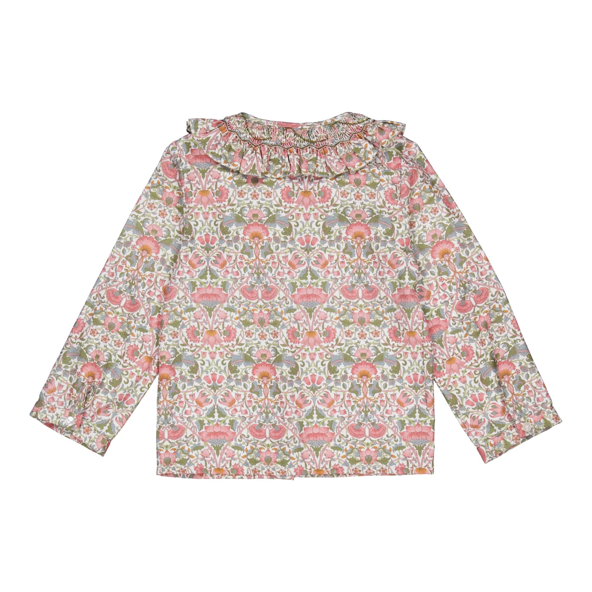 Nour, blouse fille imprimé baroque rose