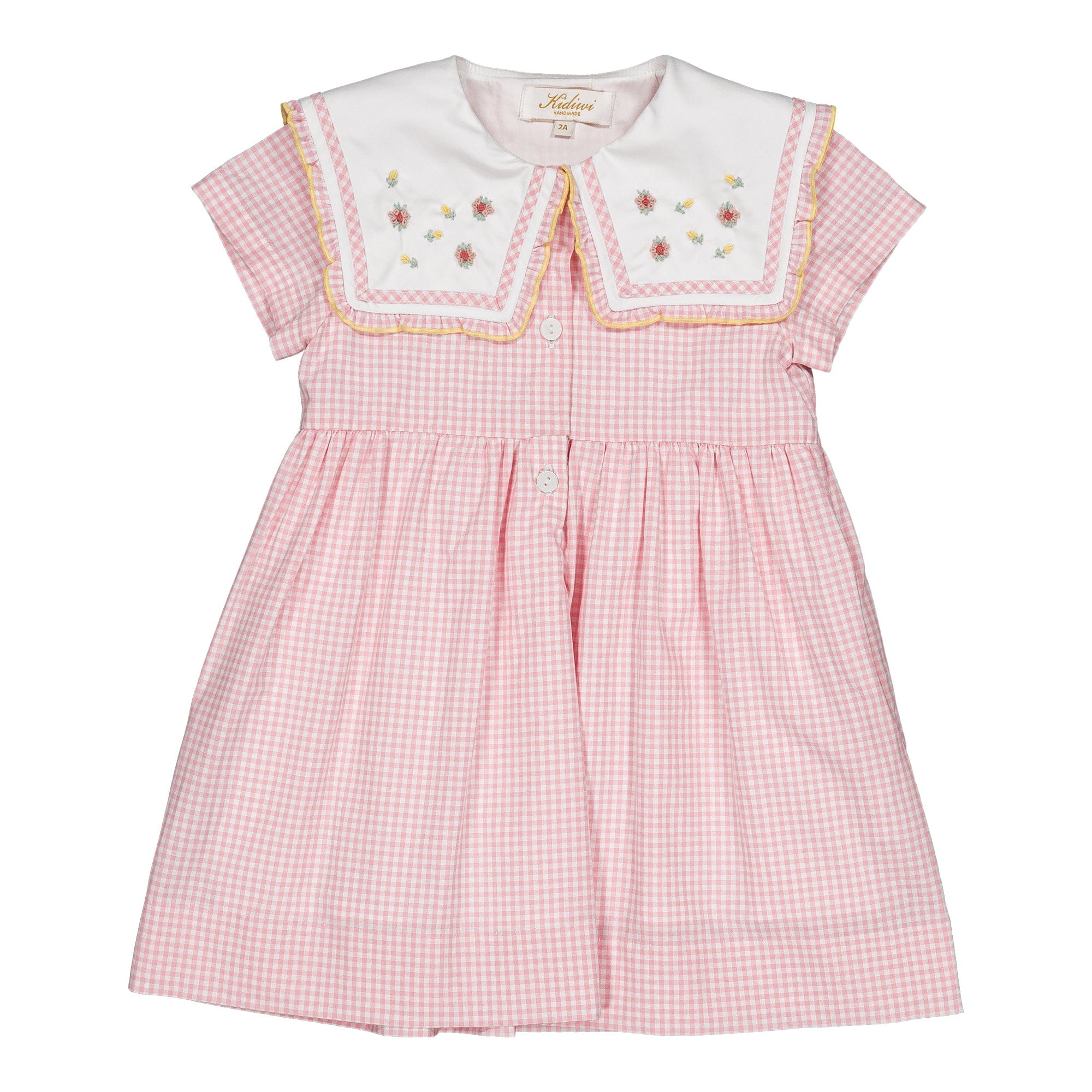 Paolina, dress, in Candy pink small gingham