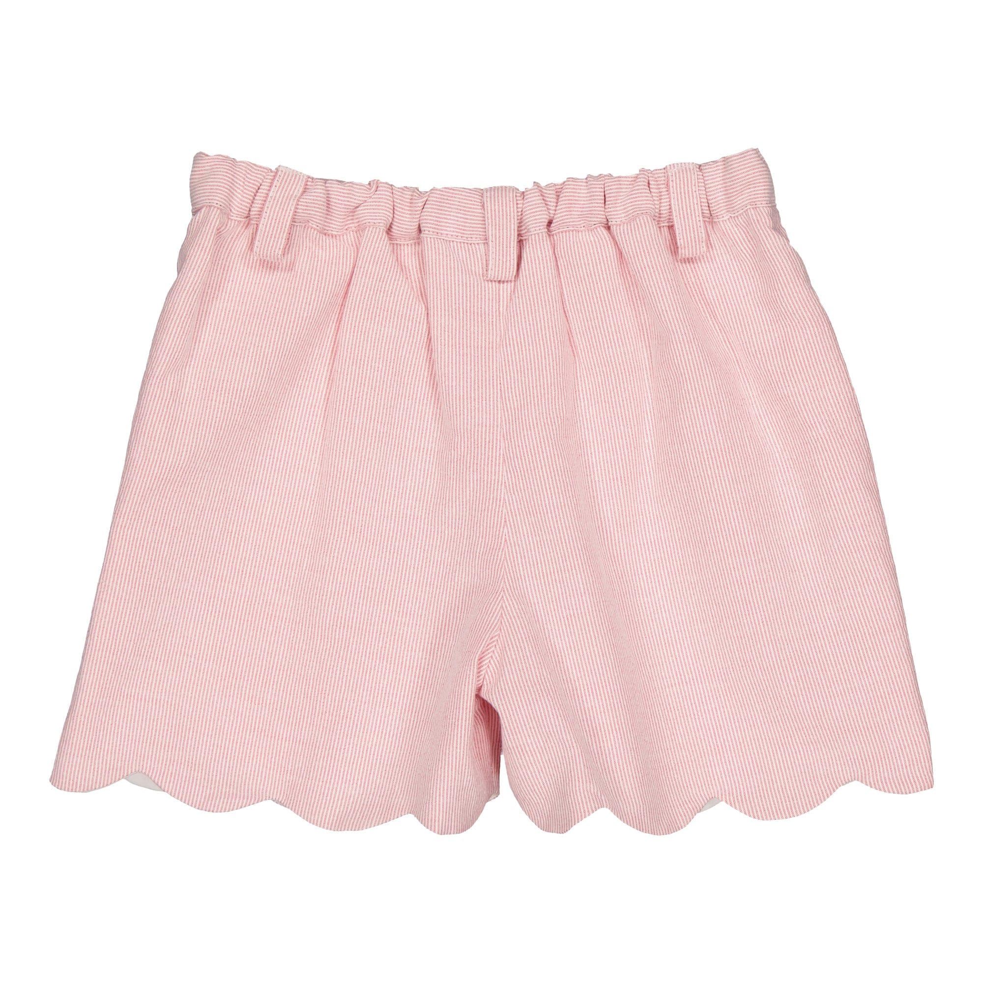 Sandra, short en seersucker rayé magenta