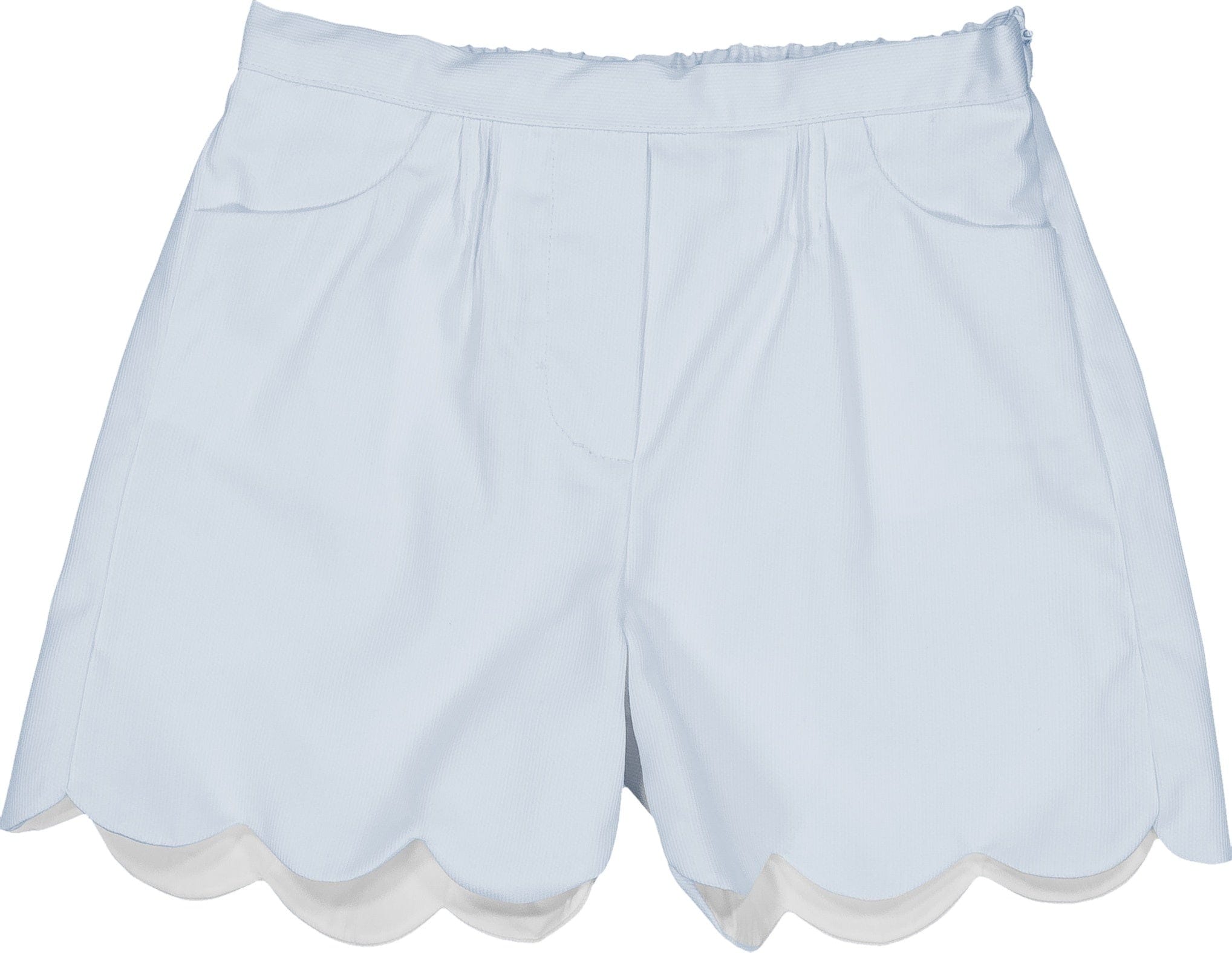 Sandra, short pour fille, en piqué bleu ciel