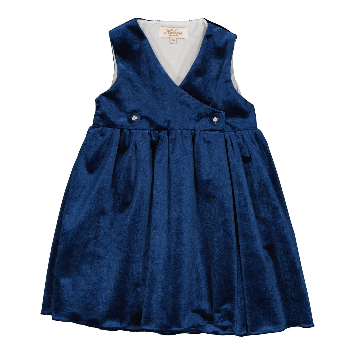 Séraphine, robe chasuble en velours marine