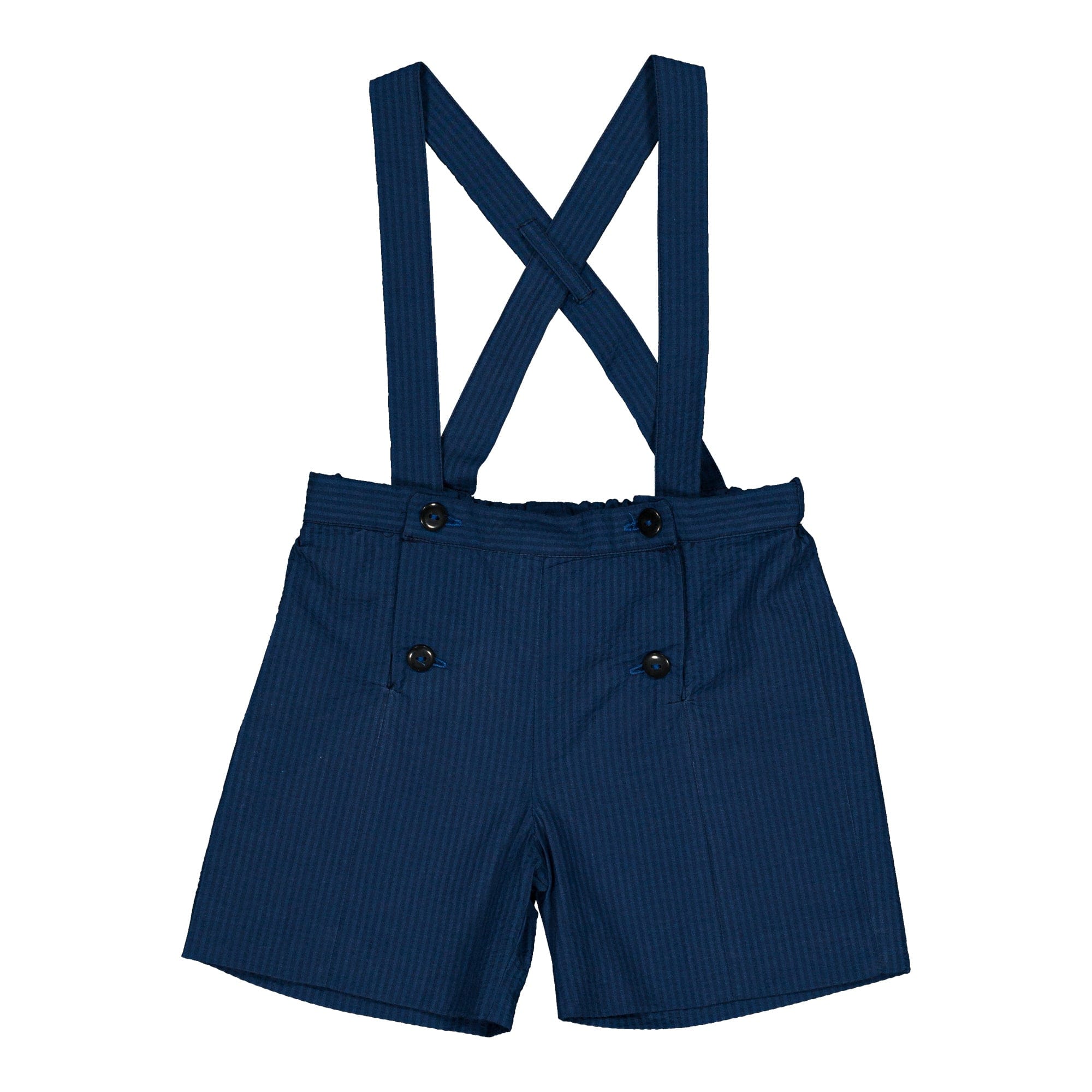 Silène, salopette garçon, en seersucker bleu marine