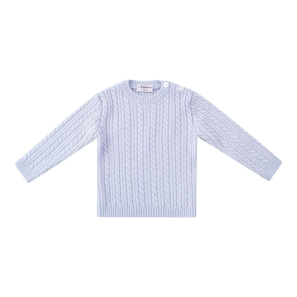Simon, Cable sweater 100% merinos wool, Sky
