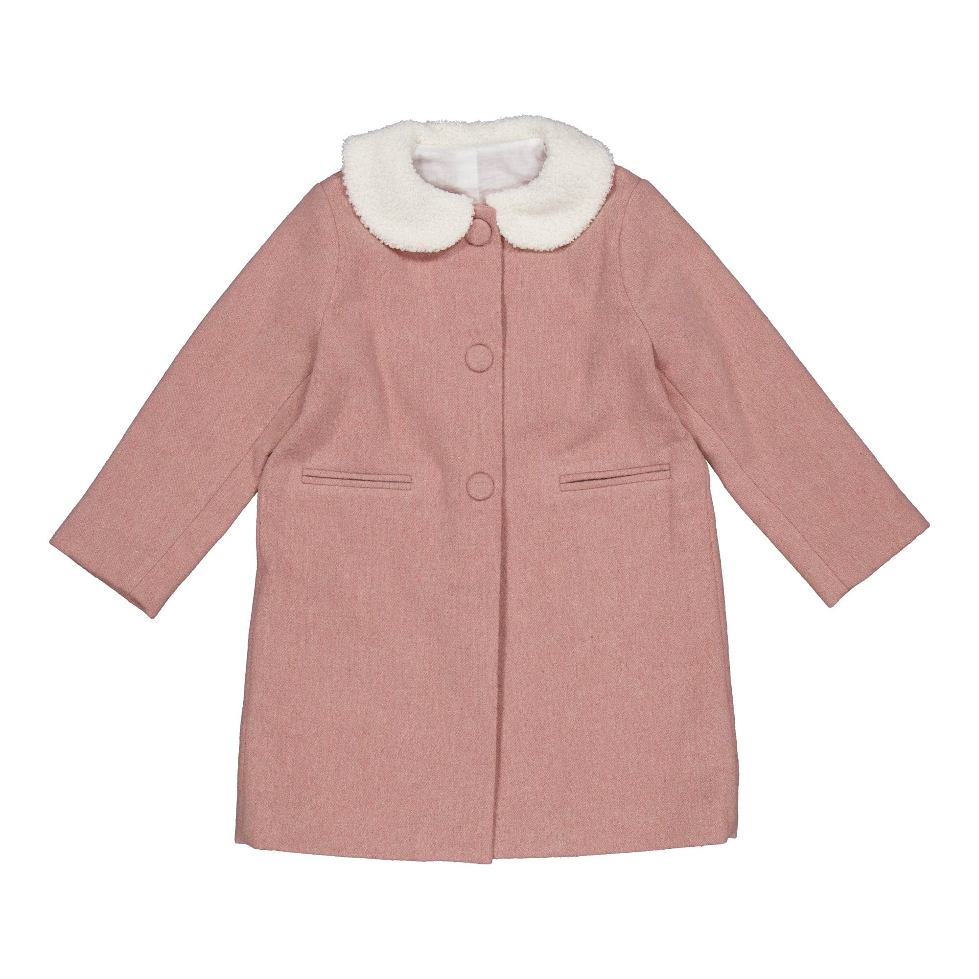 Sofia, manteau en laine rose