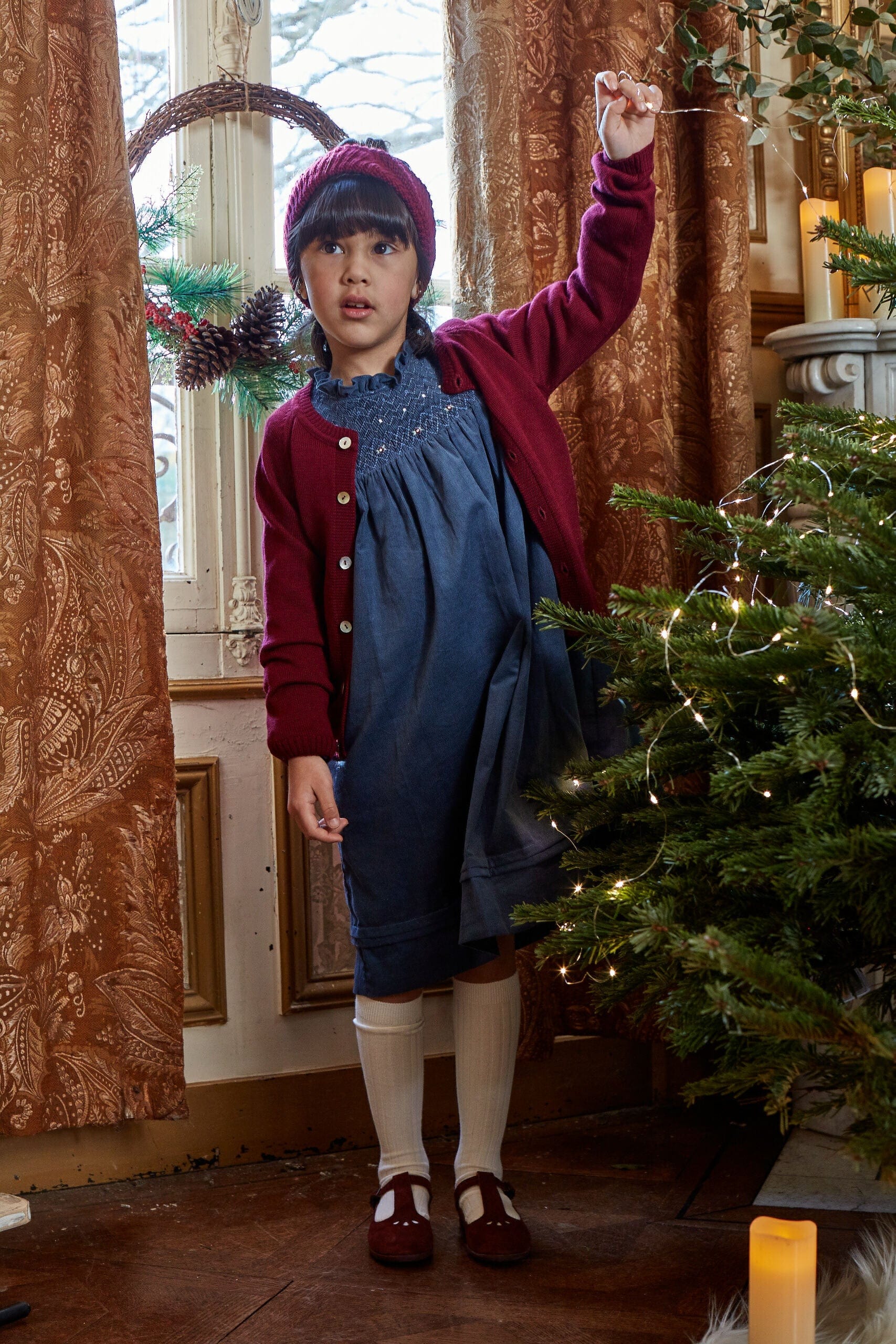 Tiana M, bandeau 100% laine bordeaux