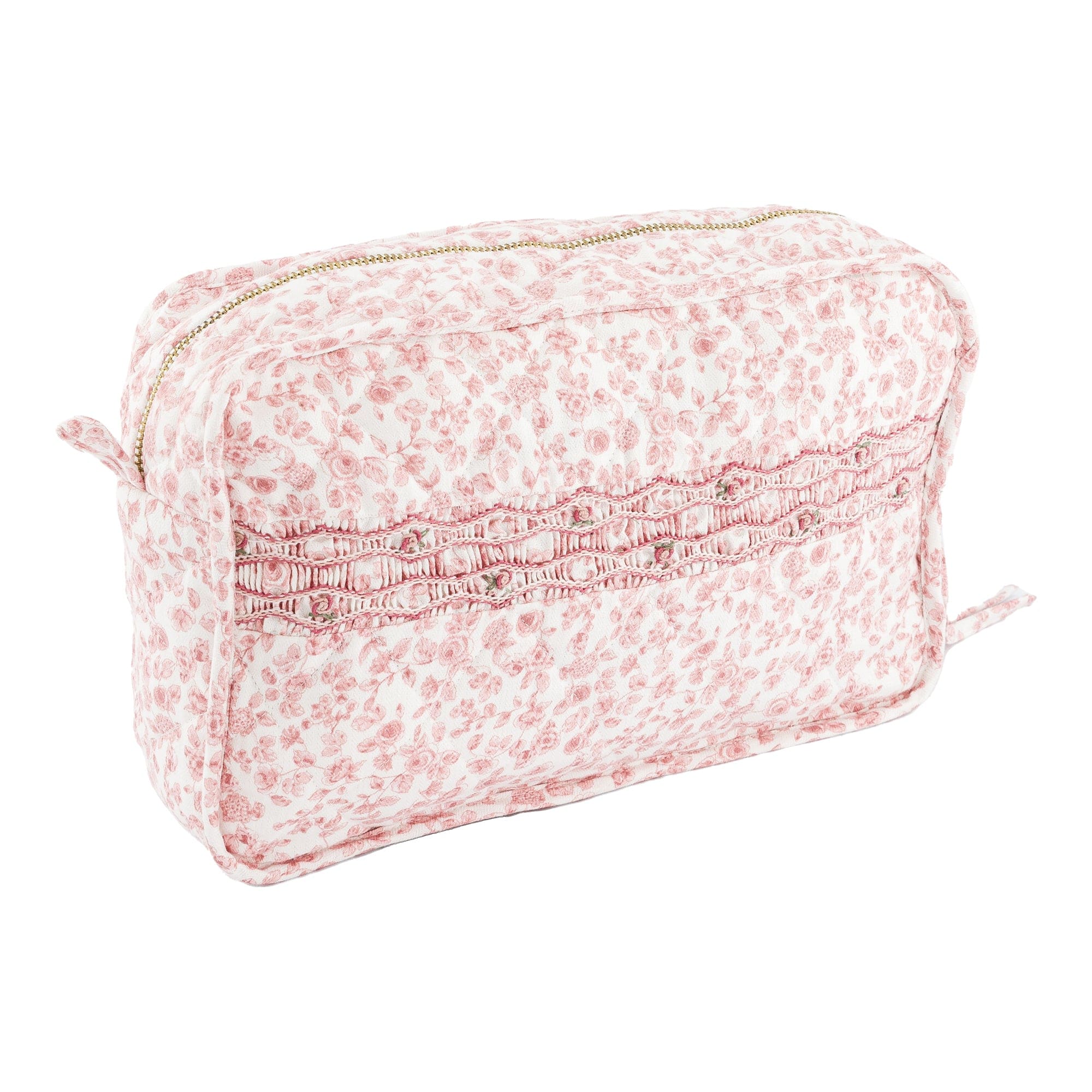 Trixie, trousse smockée 28x18cm, imprimé vieux rose