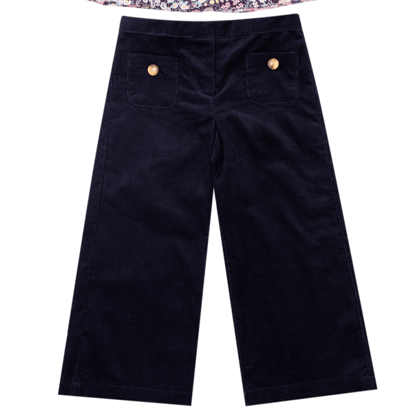 Pantalon Camilla en velours milleraie marine