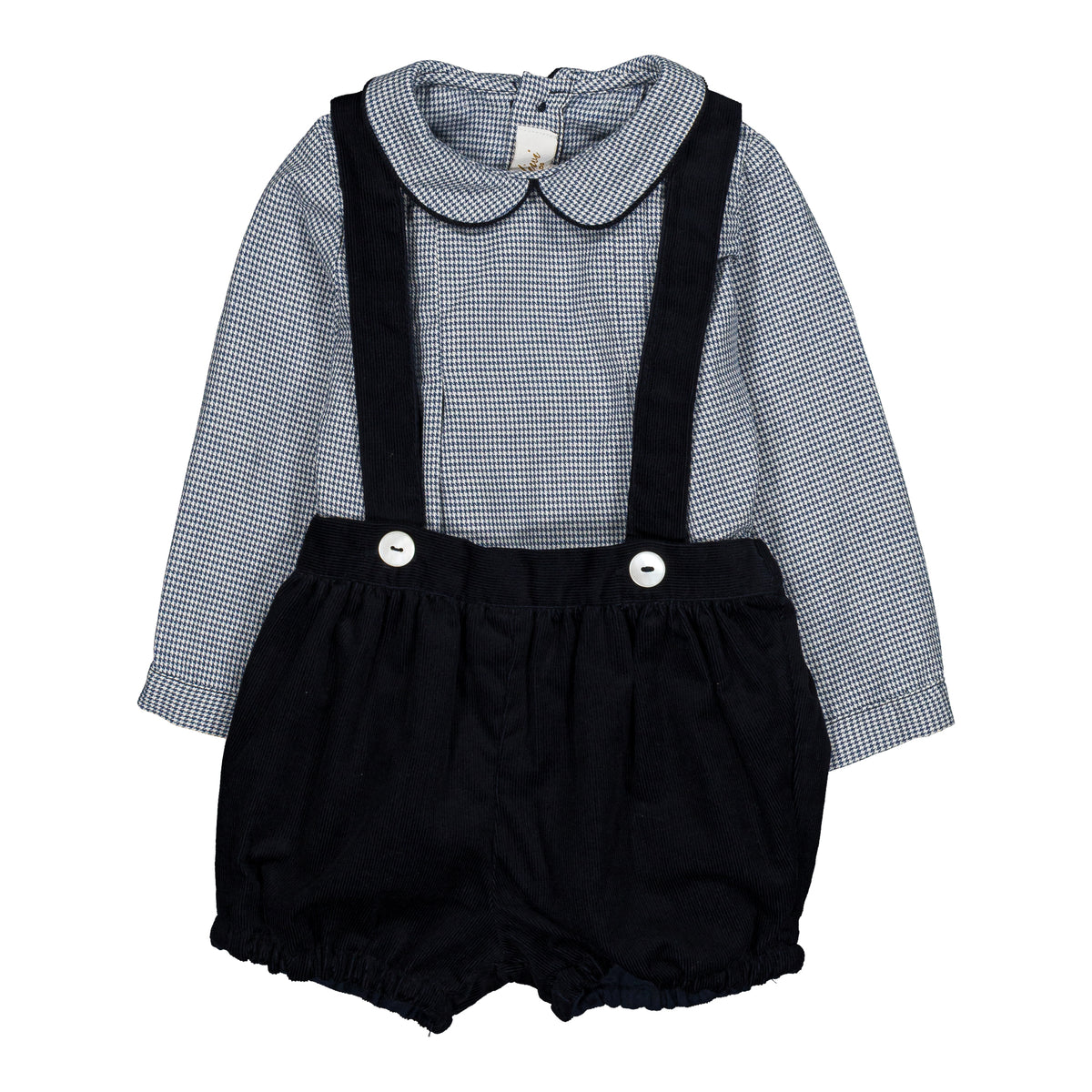 Aymeric & Jacques, baby boy set, in Navy blue houndstooth & Navy corduroy