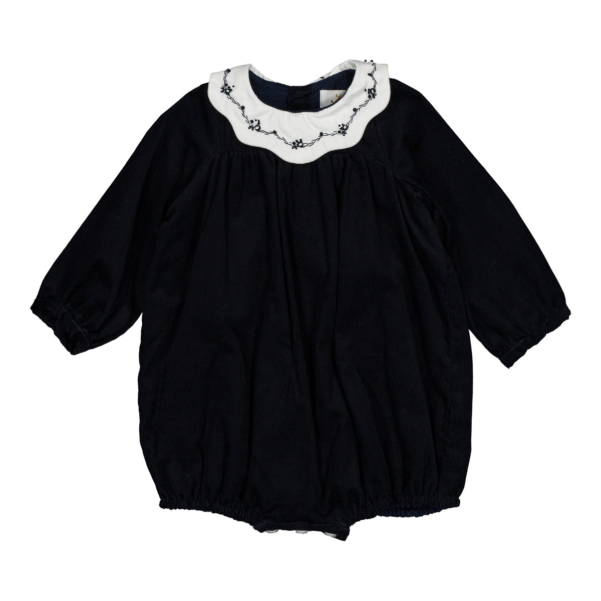 Charlotte,  girl romper, in Navy corduroy