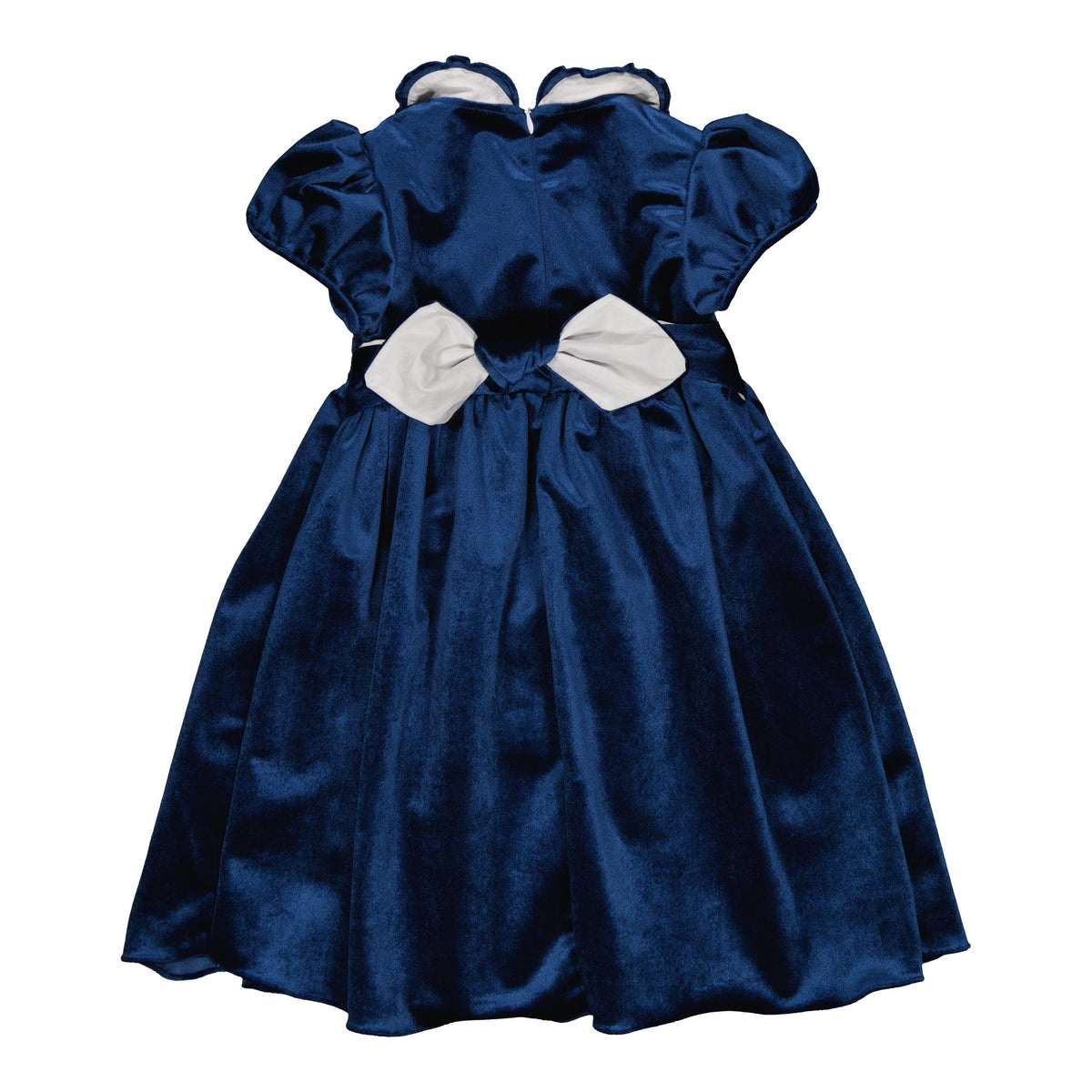 Héloïse, smocked dress, in Navy velvet
