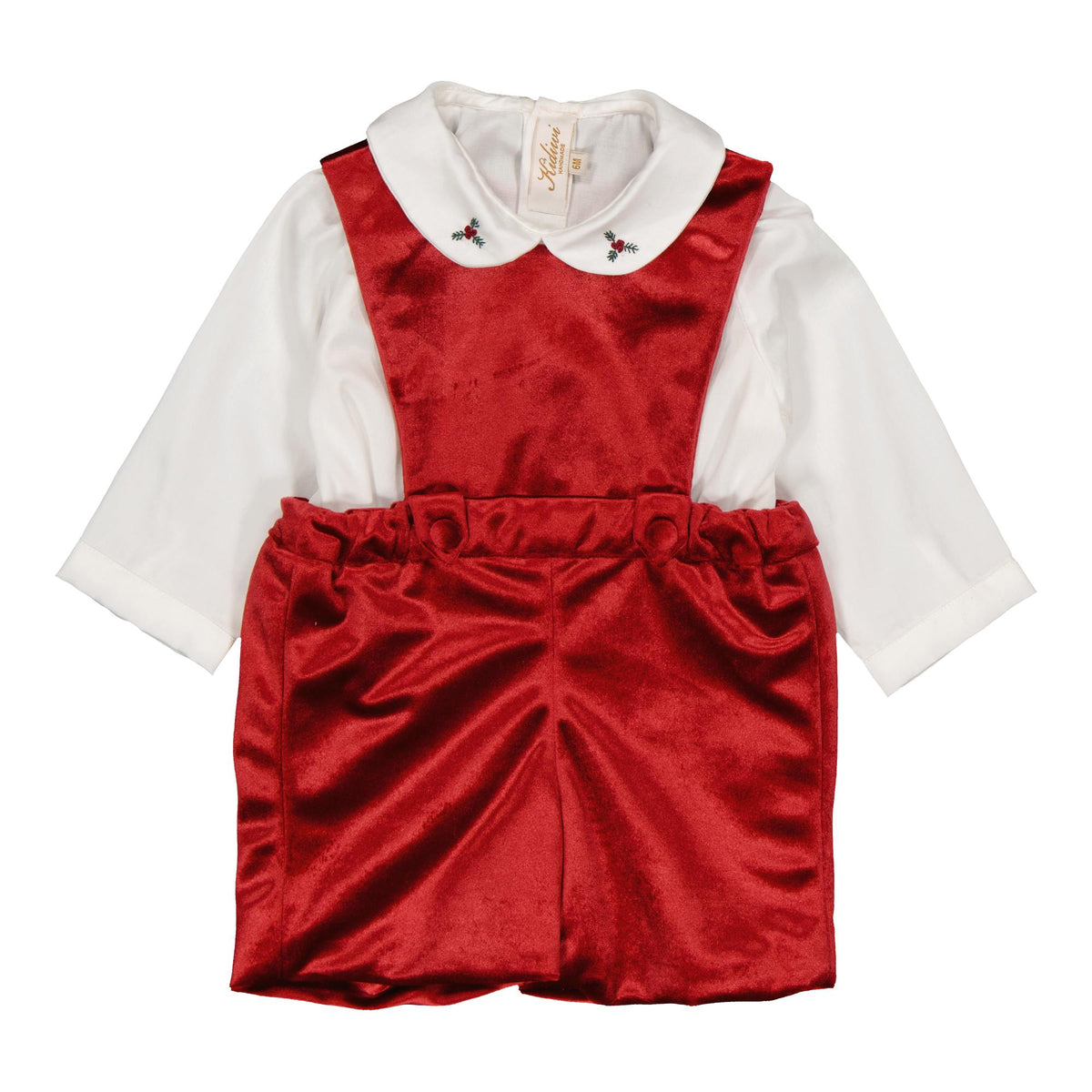 Léonard, romper, in Burgundy velvet