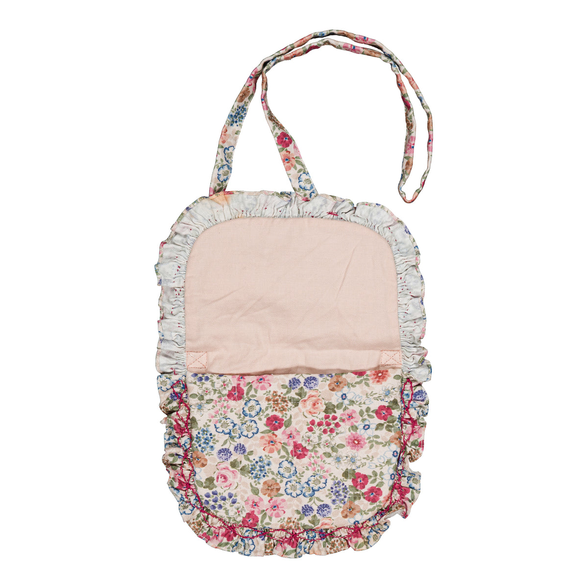 Mimosa, smocked shoulder bag, in Pink and raspberry floral print