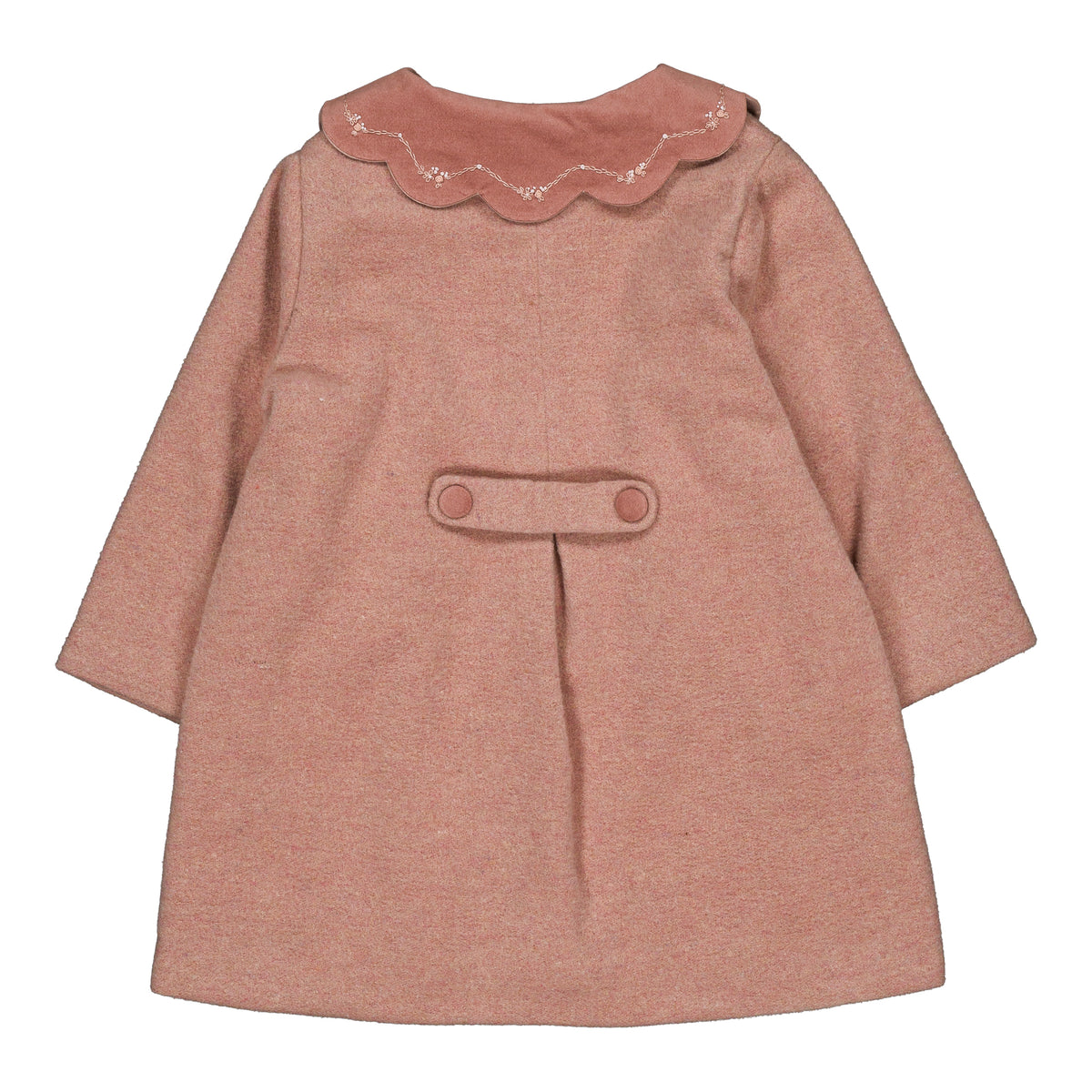 Maryse, girl coat, in Pink Wool