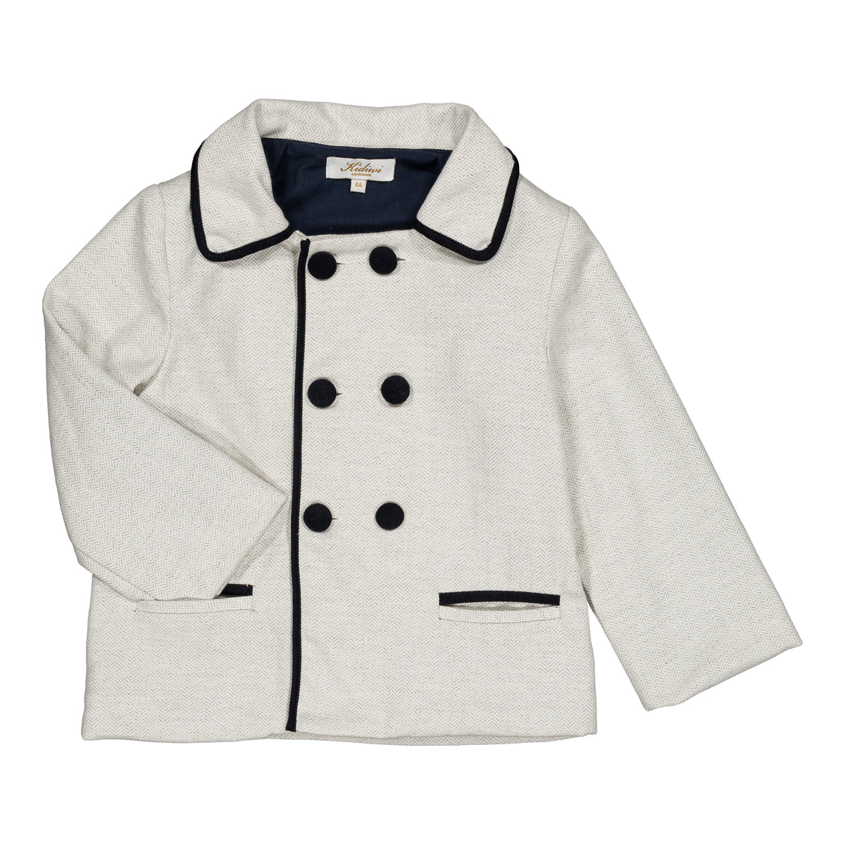 Malou & Cape, unisex jacket with detachable cape, in Grey Herringbones
