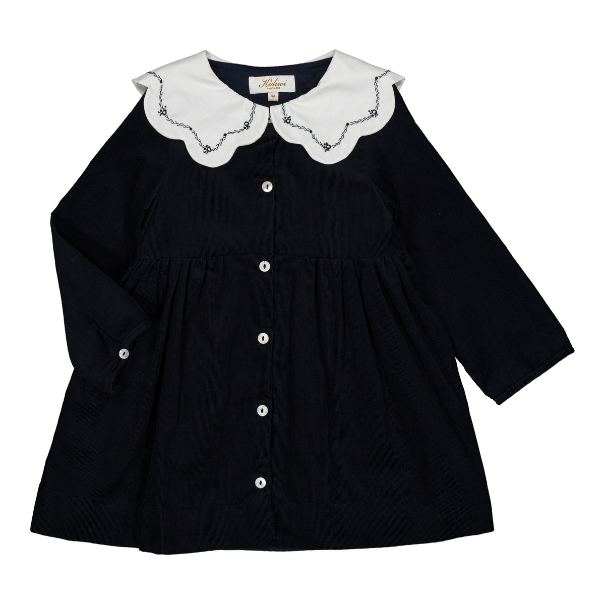 Colette, girl dress, in Navy corduroy