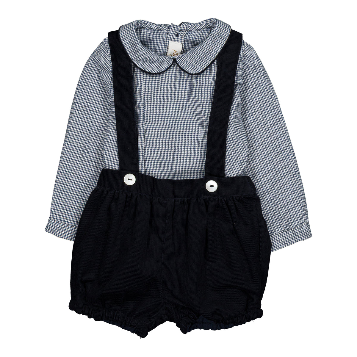 Aymeric & Jacques, baby boy set, in Navy blue houndstooth & Navy corduroy