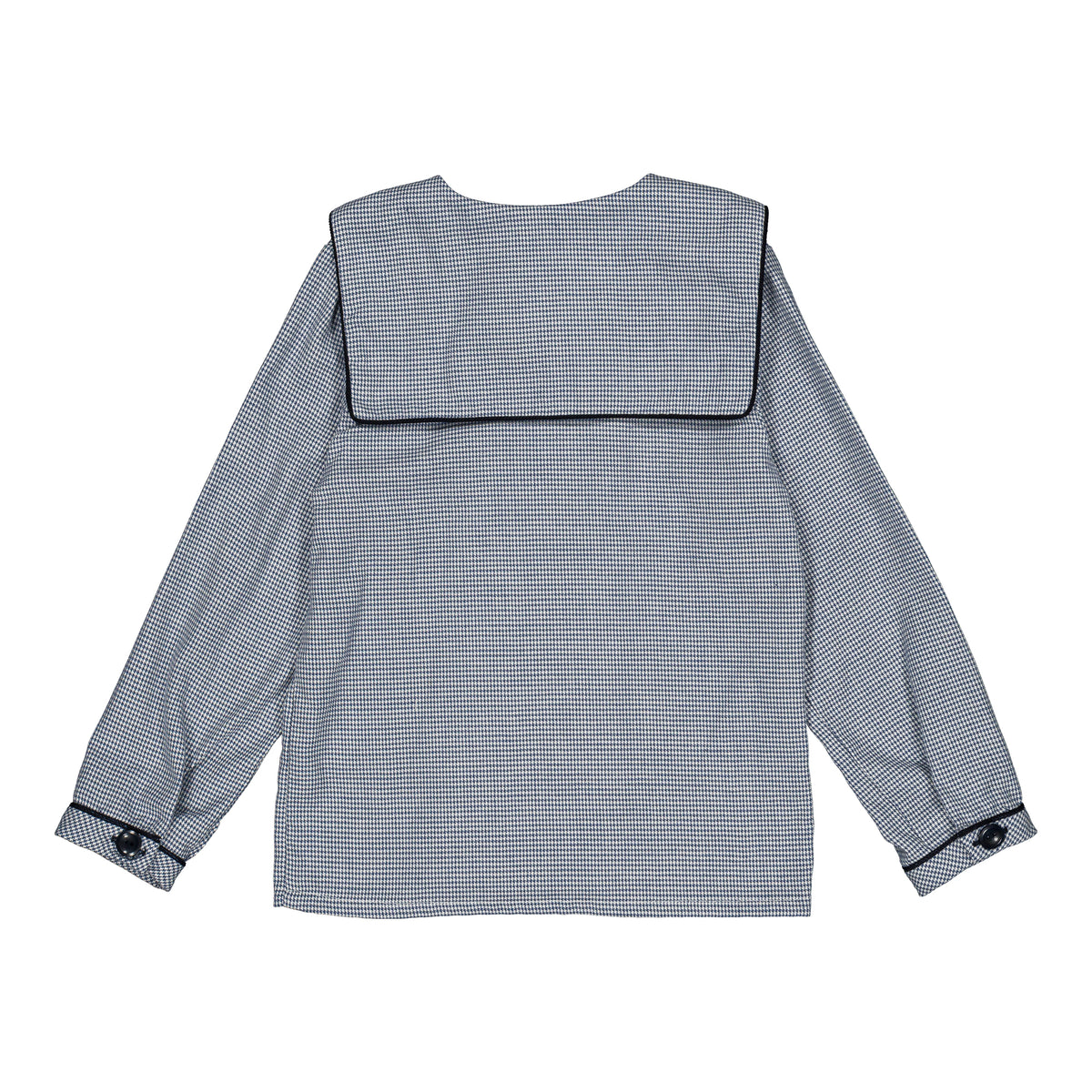 Ambroise, boy shirt, in Navy blue houndstooth