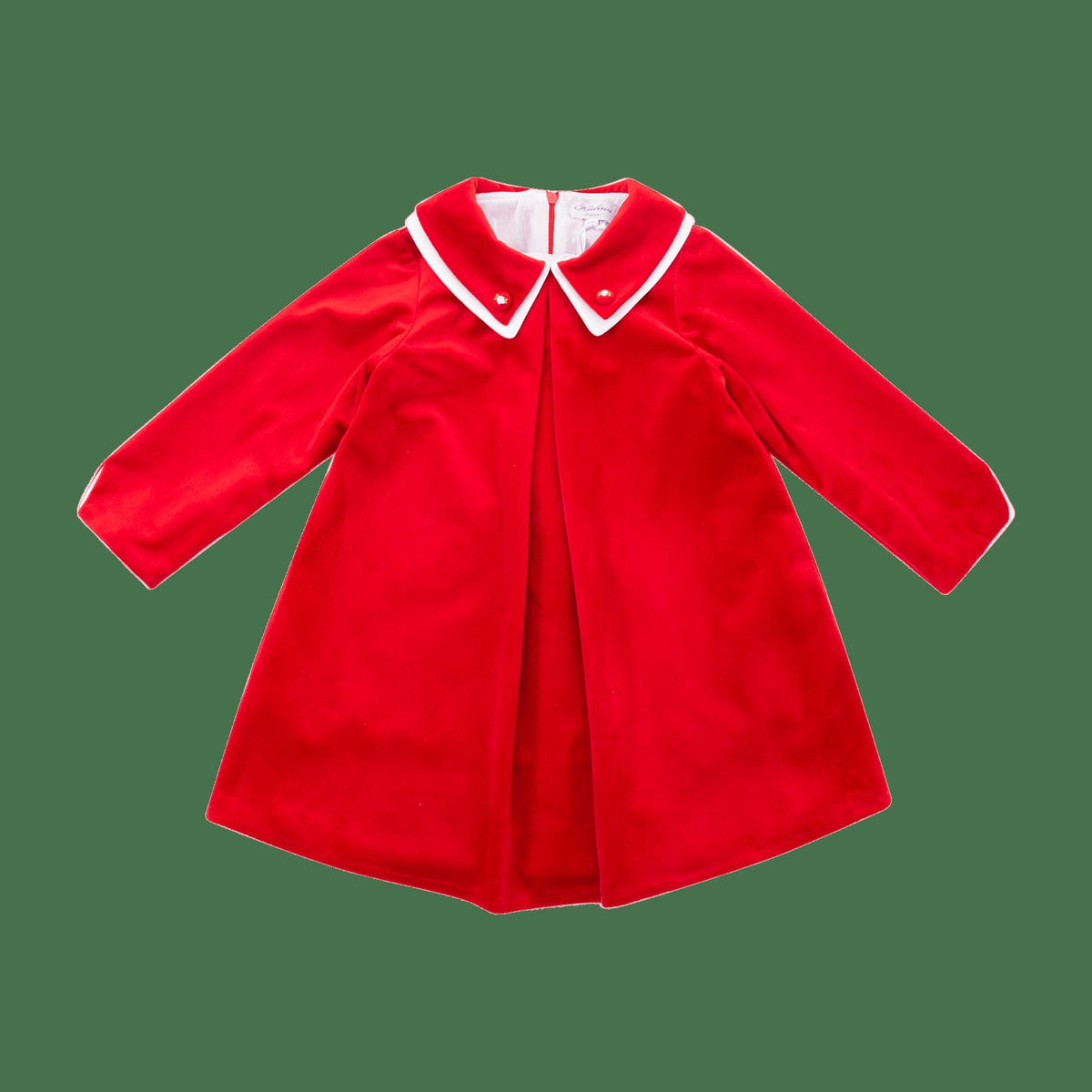 Apolline, Robe en velours lisse rouge