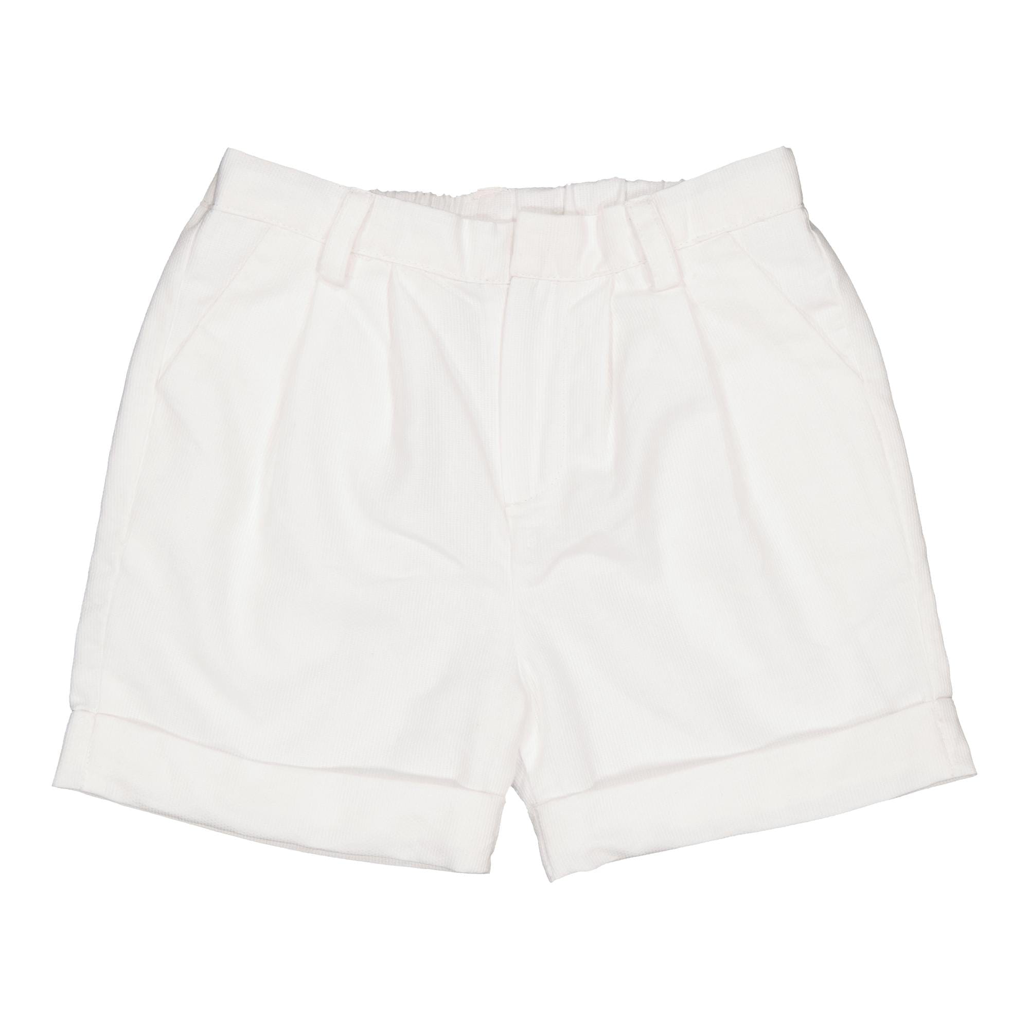 Adam, short garçon, en coton piqué blanc TPQ02