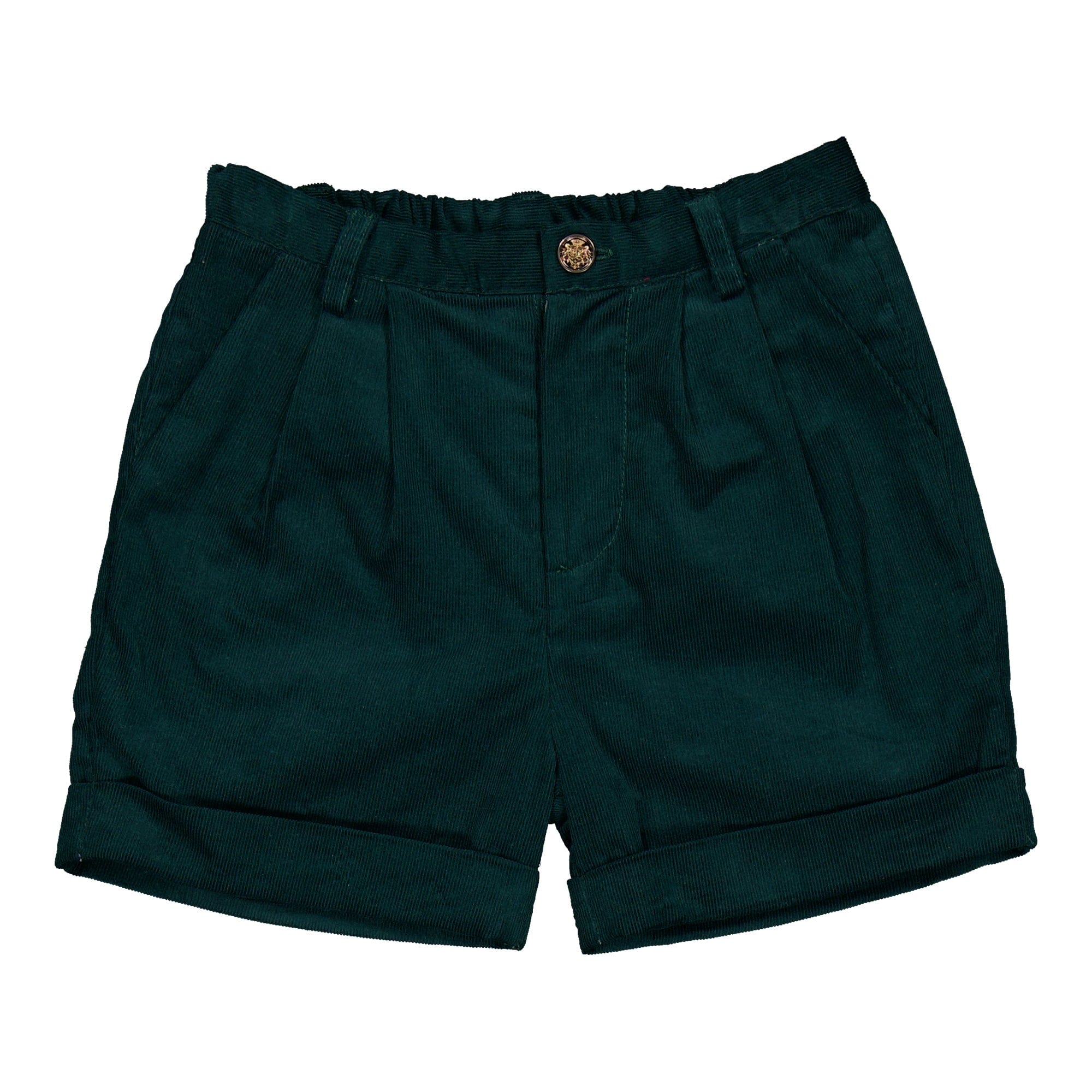 Adam, short garçon en velours côtelét vert pin