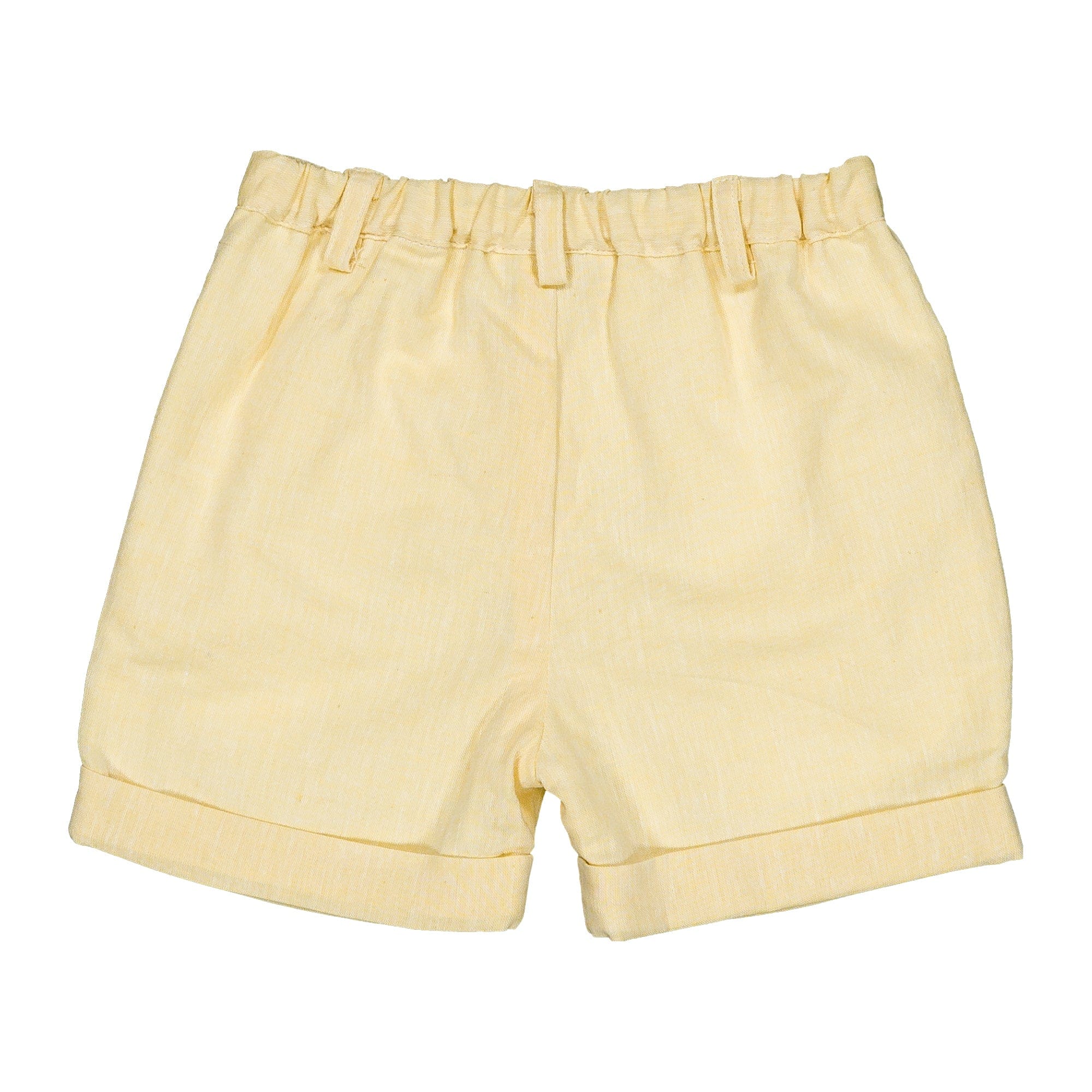 Adam, shorty, en coton et lin jaune