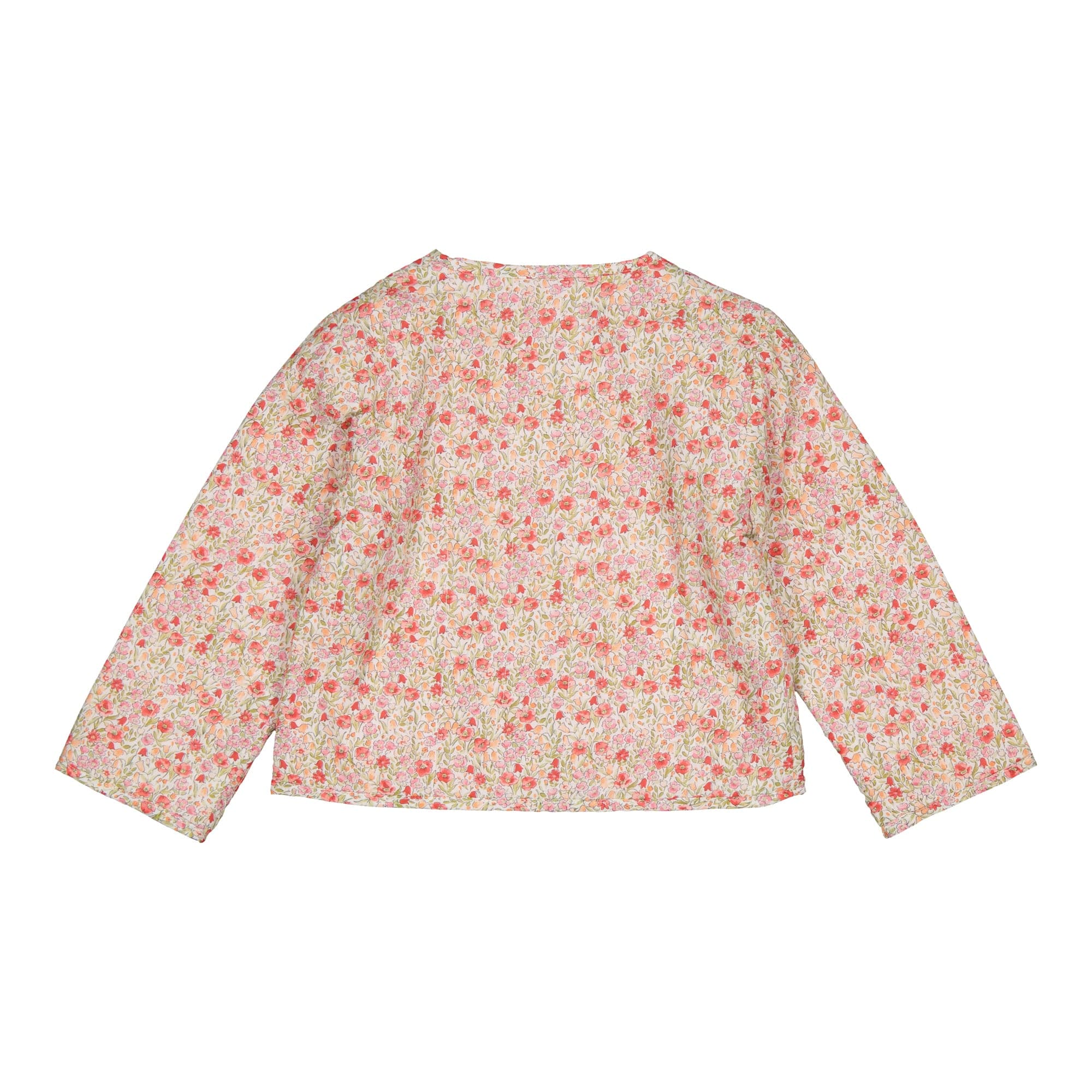 Aloïs, veste matelassée imprimé rouge vif et petites rayures en seersucker Magenta