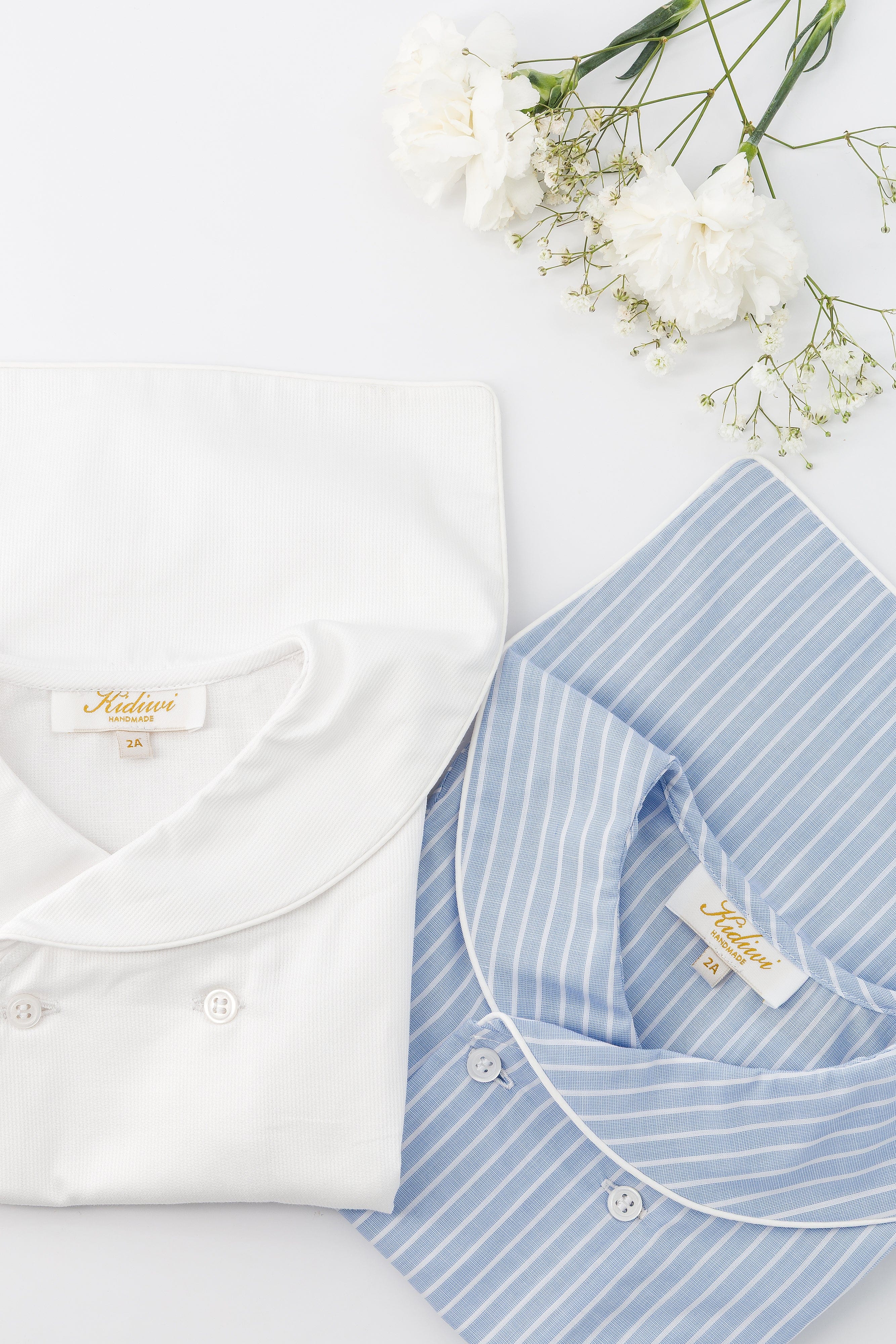 Ambroise, chemise garçon, à rayures bleu bleuet