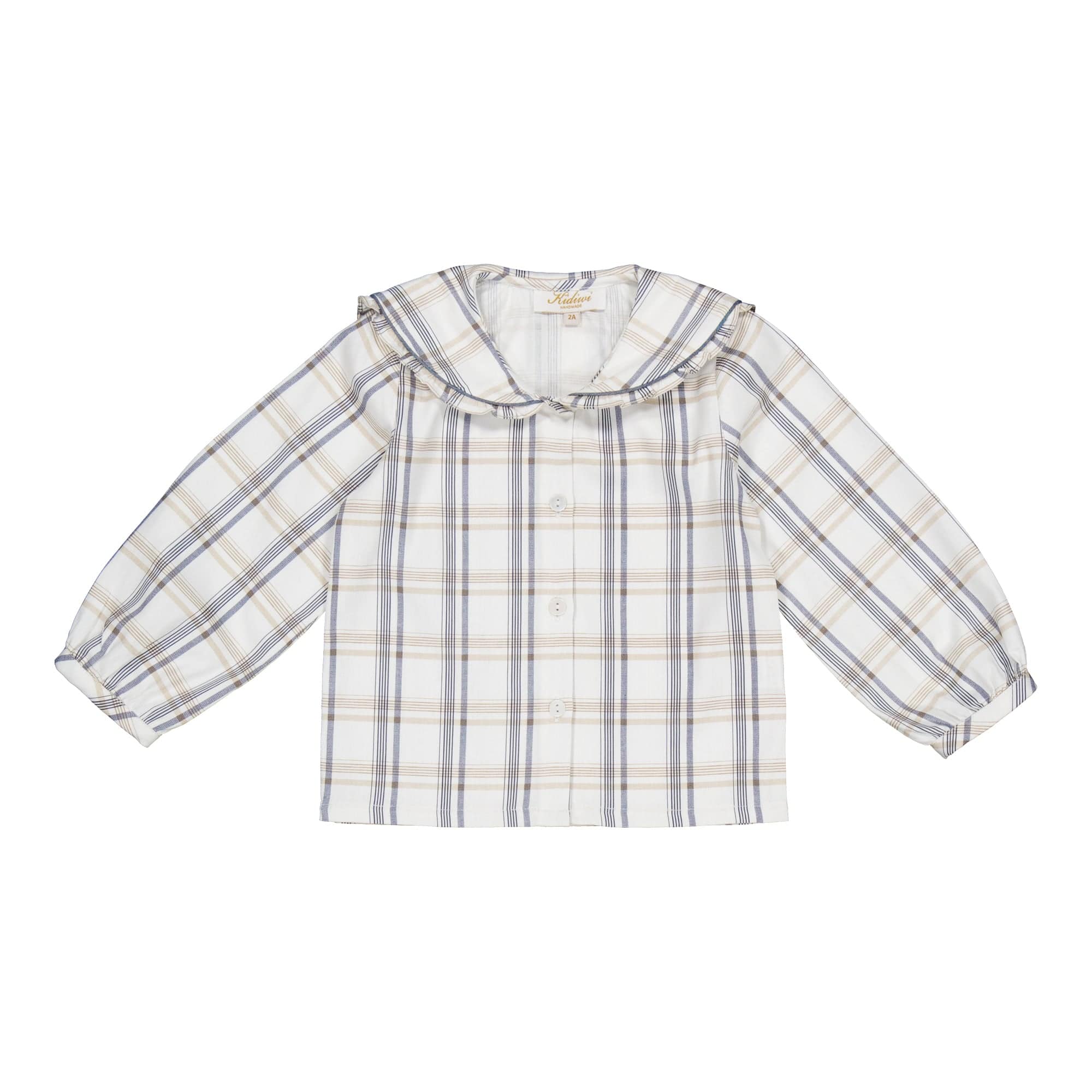 Ambroisie, blouse filleen tartan beige/marine