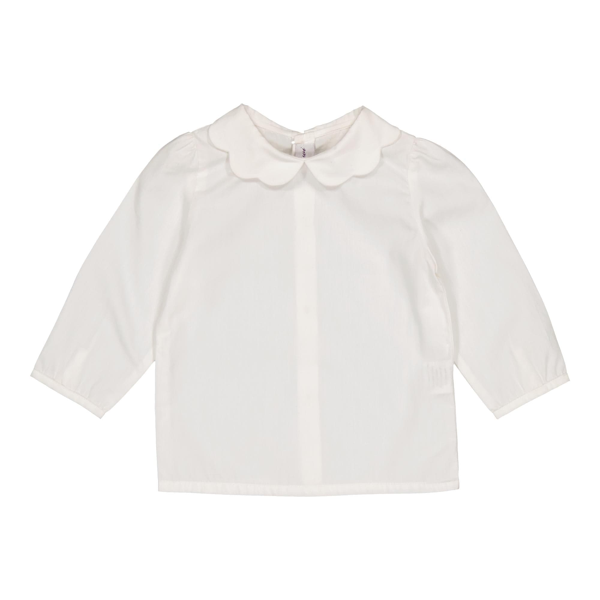 Anastasia, blouse fille en popeline blanche