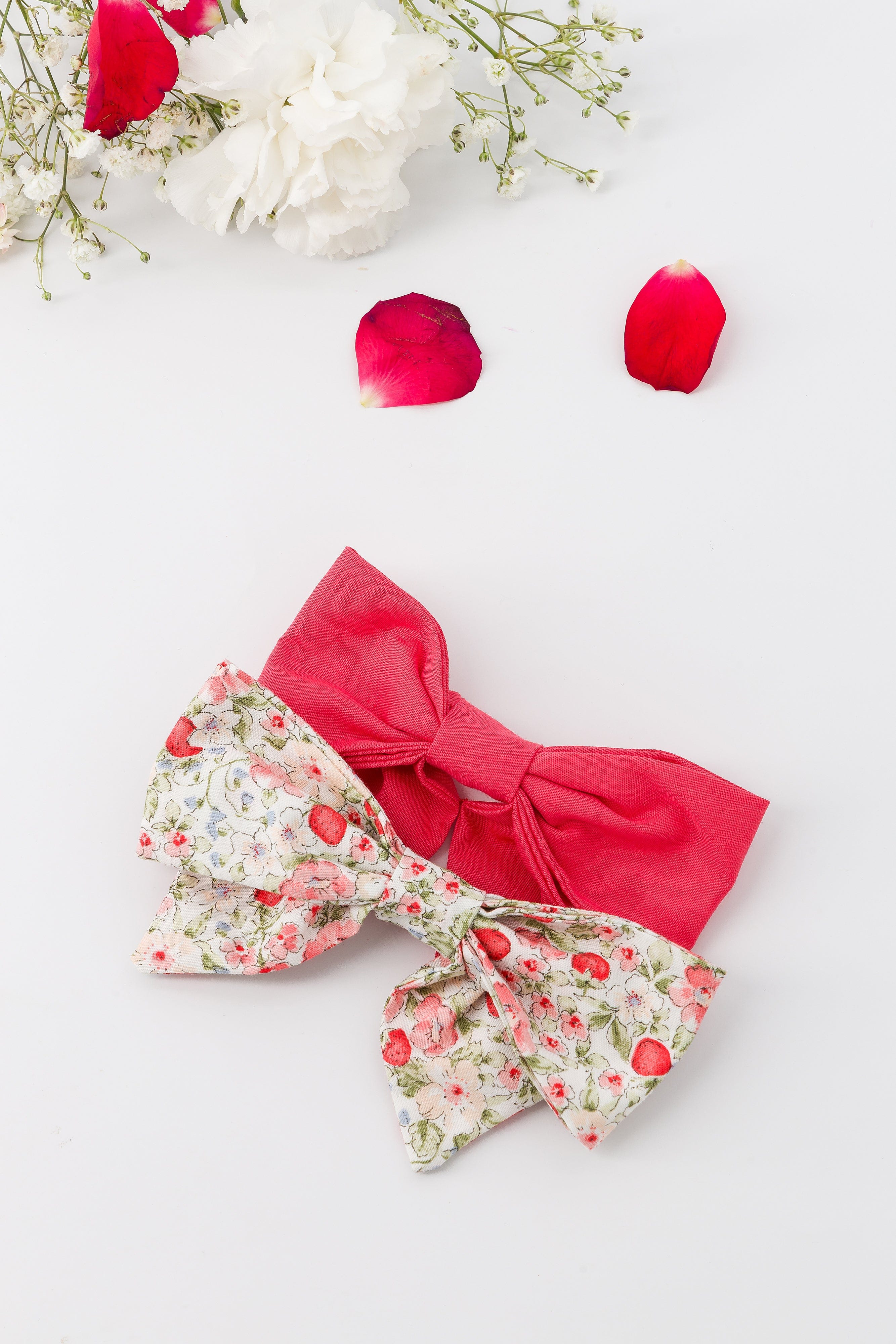 Bonnie, hair clip, in Watermelon Poplin