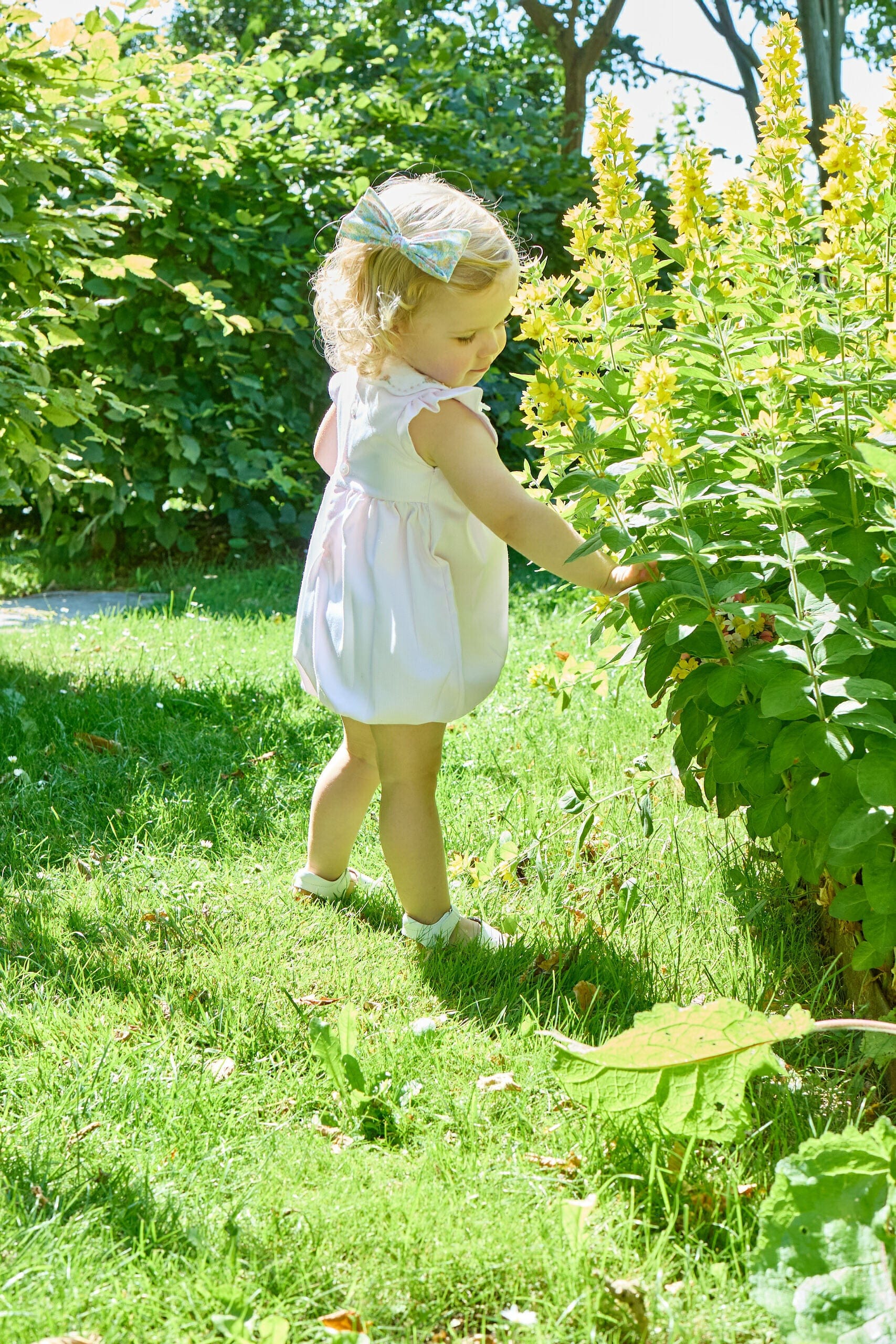 Charlotte, girl romper, in  Pink piqué