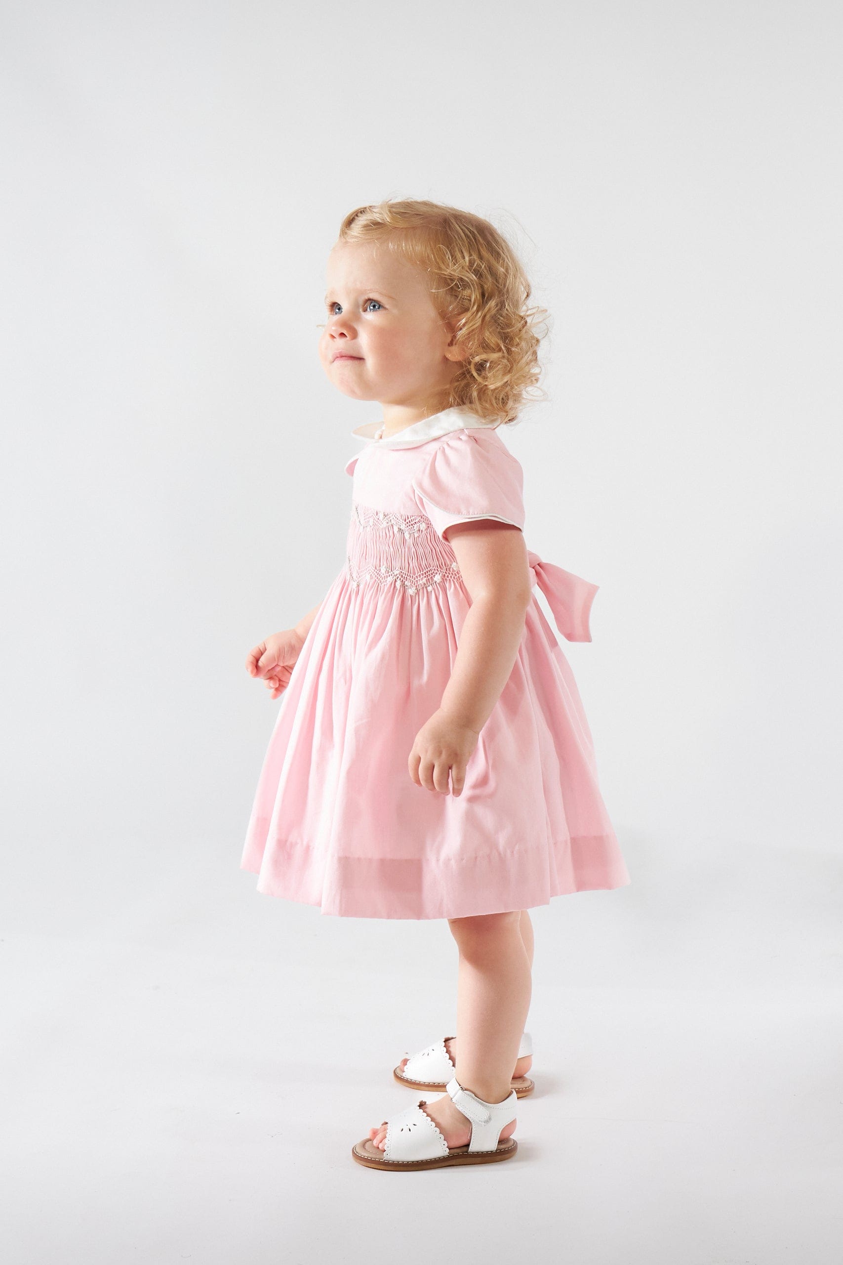 Clémence, smocked dress, in  Fairy Tale pink Poplin