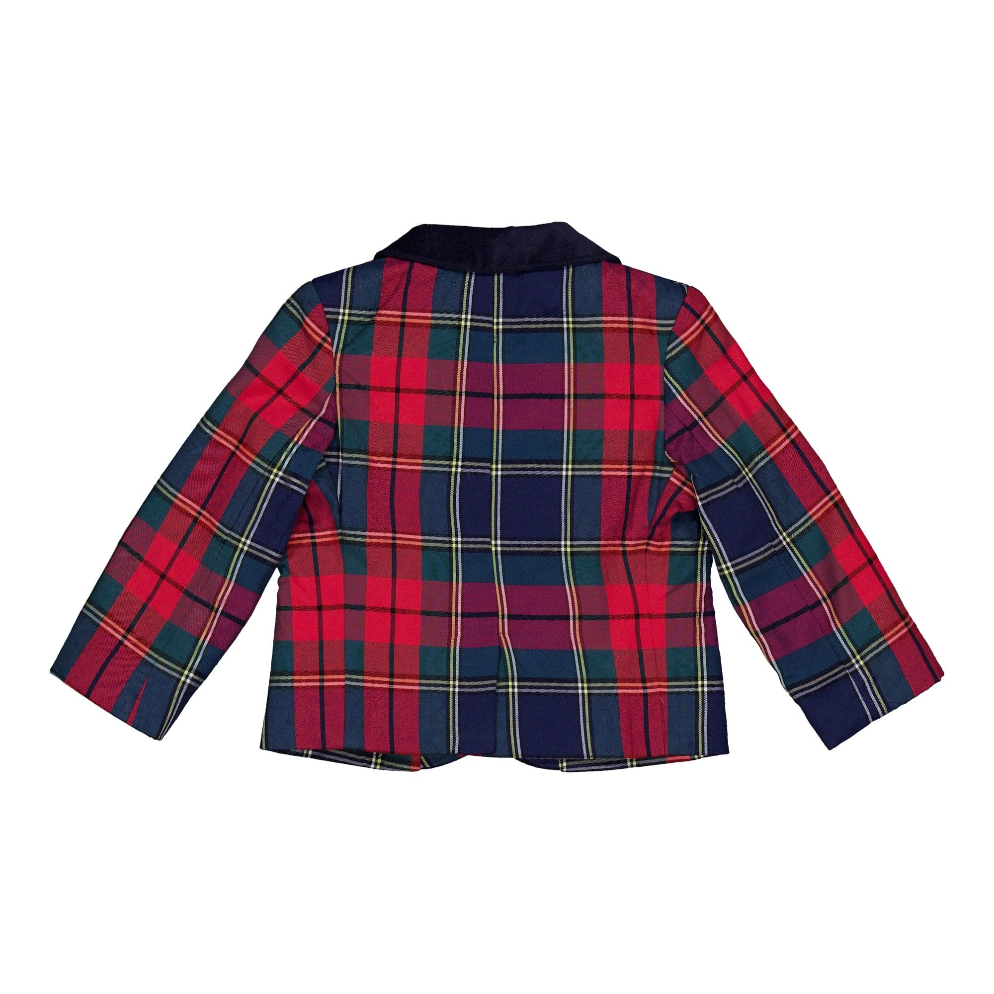 Edgard, Veste pour garçon, en tartan bleu marine et rouge