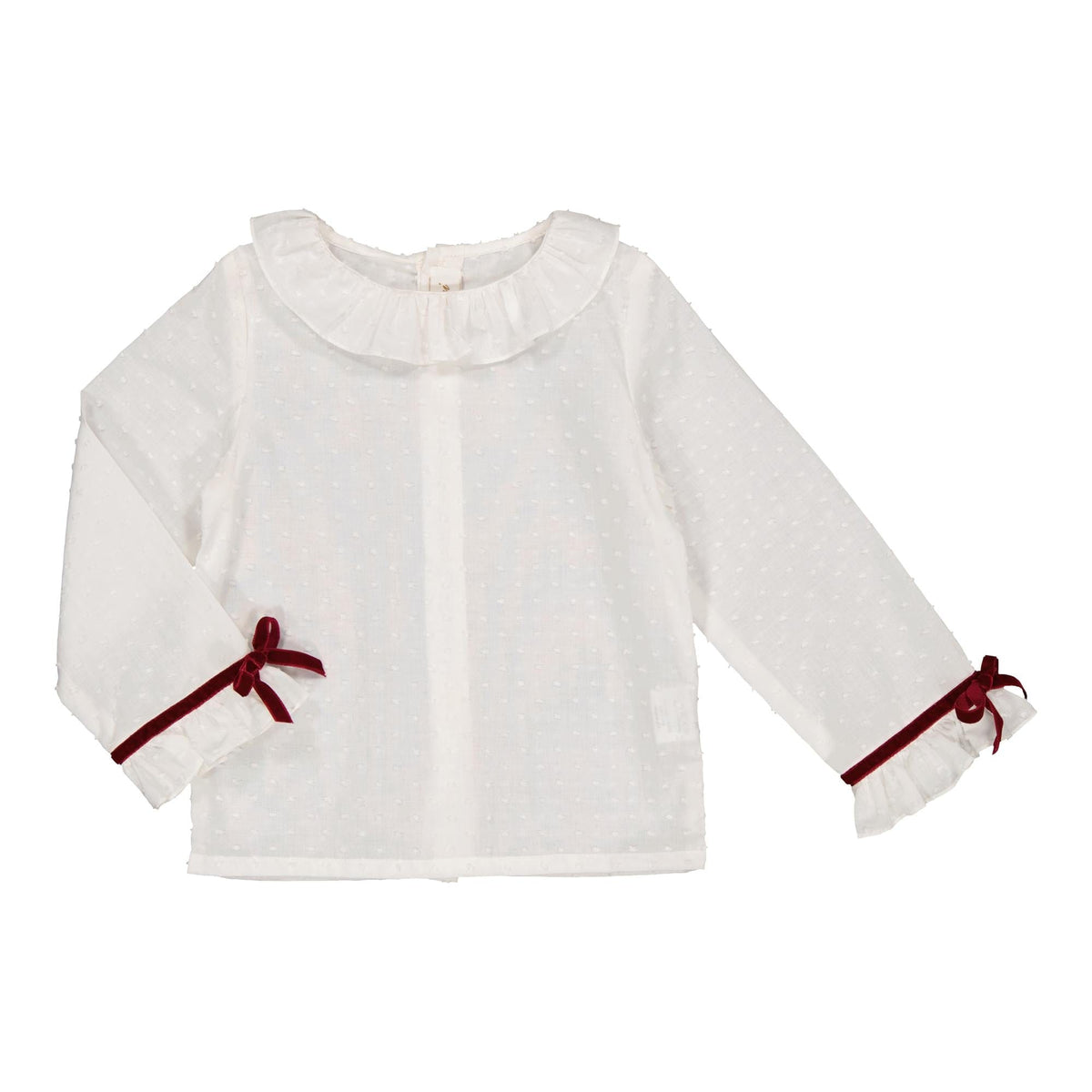 Blouse Zara Col Haut écru à Pois (plumeti) - Taille L - Occasion Très Bon état