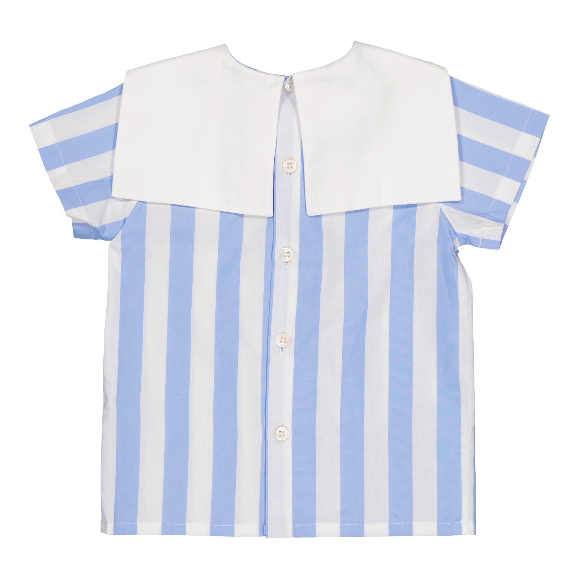 Eustache, blouse à larges rayures bleues