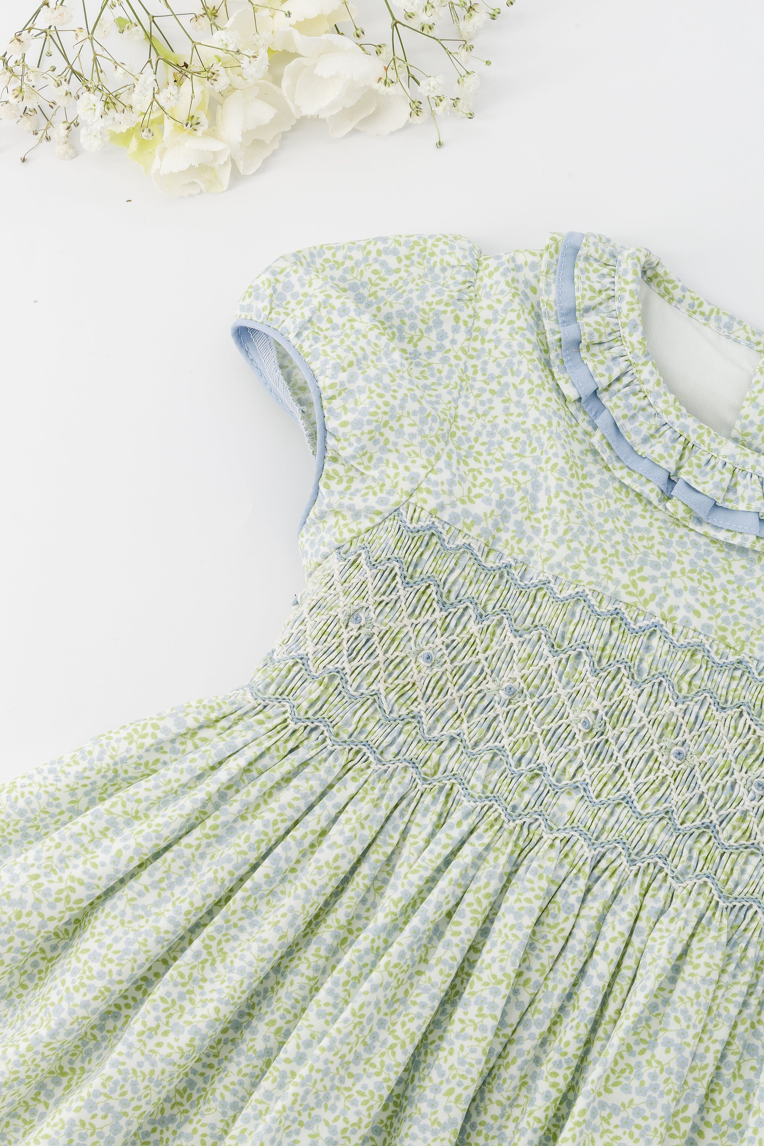 Hars, robe smockée, imprimé Little Blue