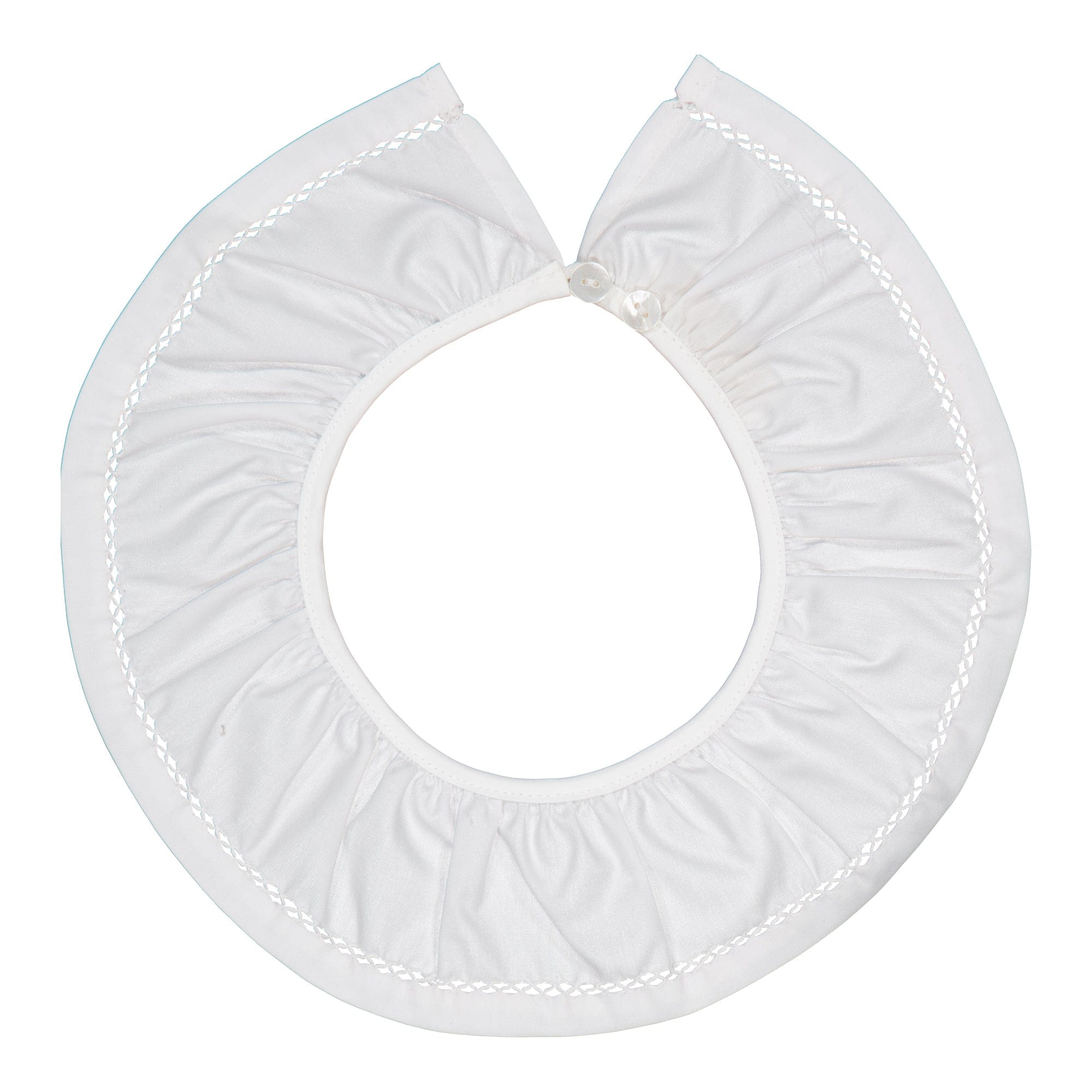 Hermance, col amovible ajouré, en twill blanc cassé