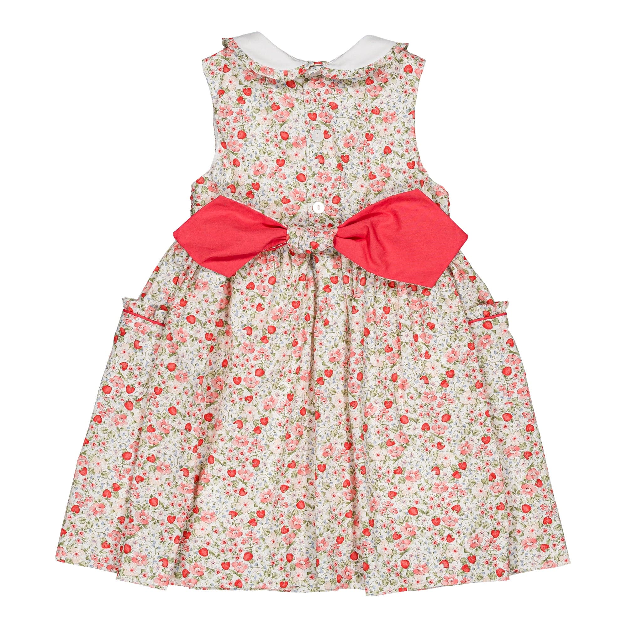 Ixia, robe smockée, imprimé rouge cerise