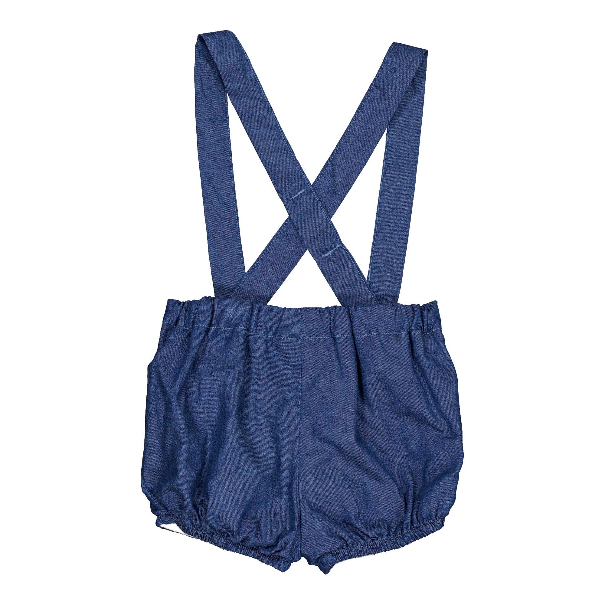 Jack, bloomer smocké à chevrons bleu denim