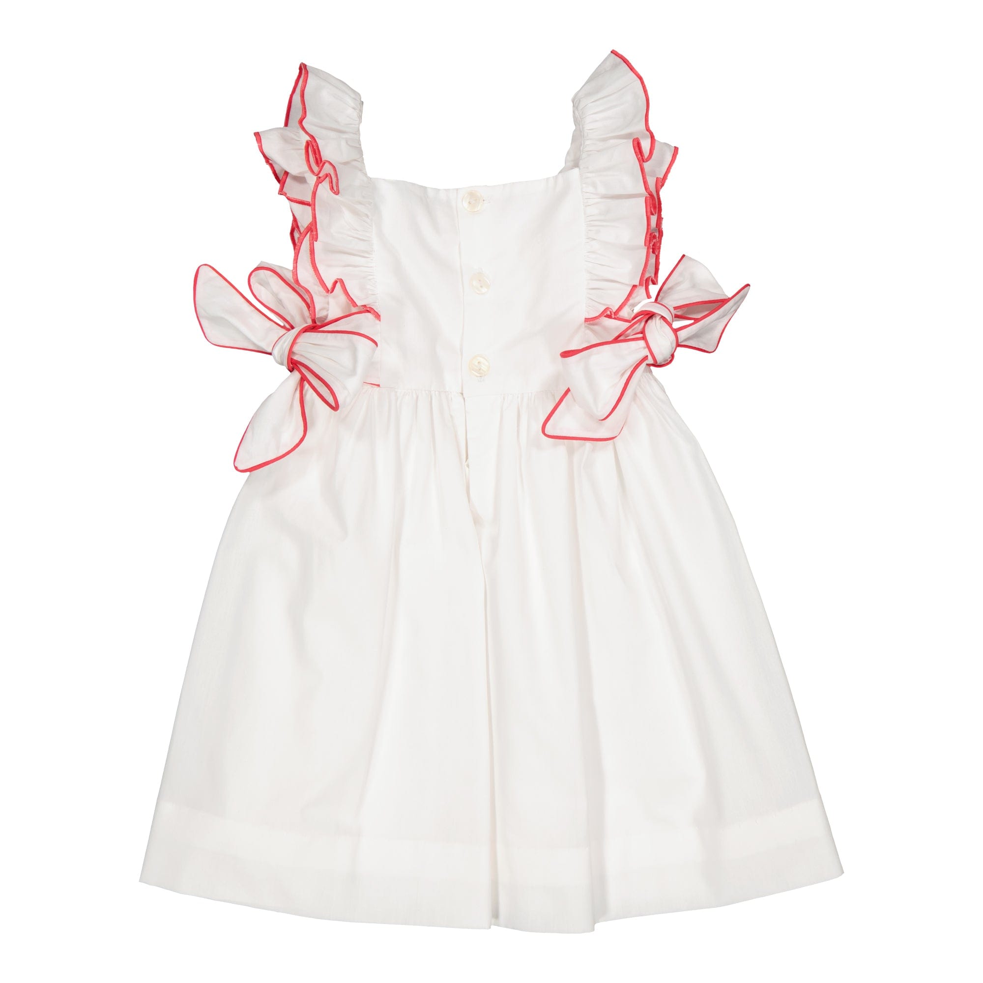 Kiara, robe brodée en popeline blanche