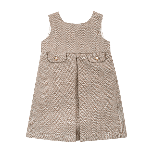 Laetitia, Robe Laetitia en chevron laine chataigne