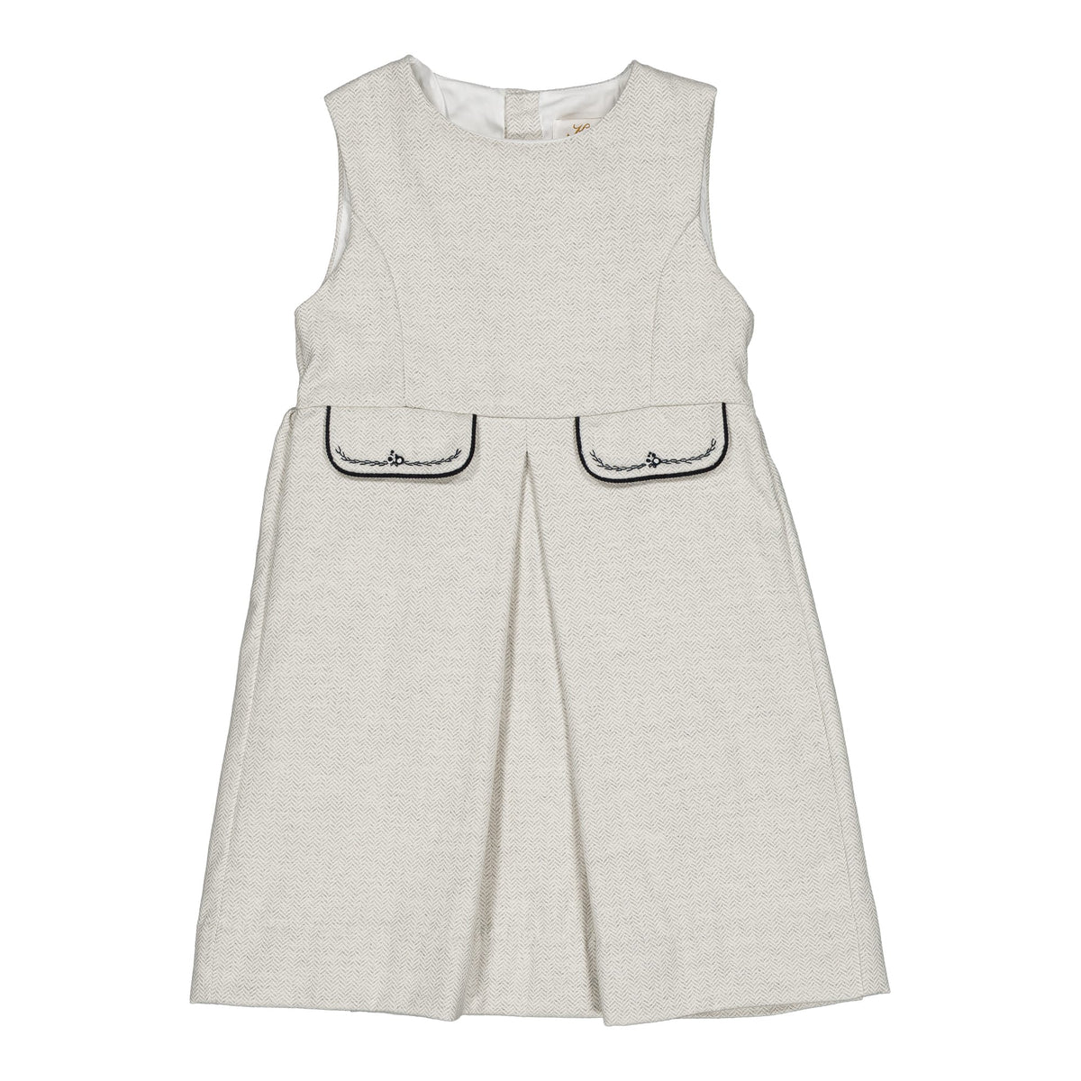Laetitia, Robe pour fille, motif chevrons gris